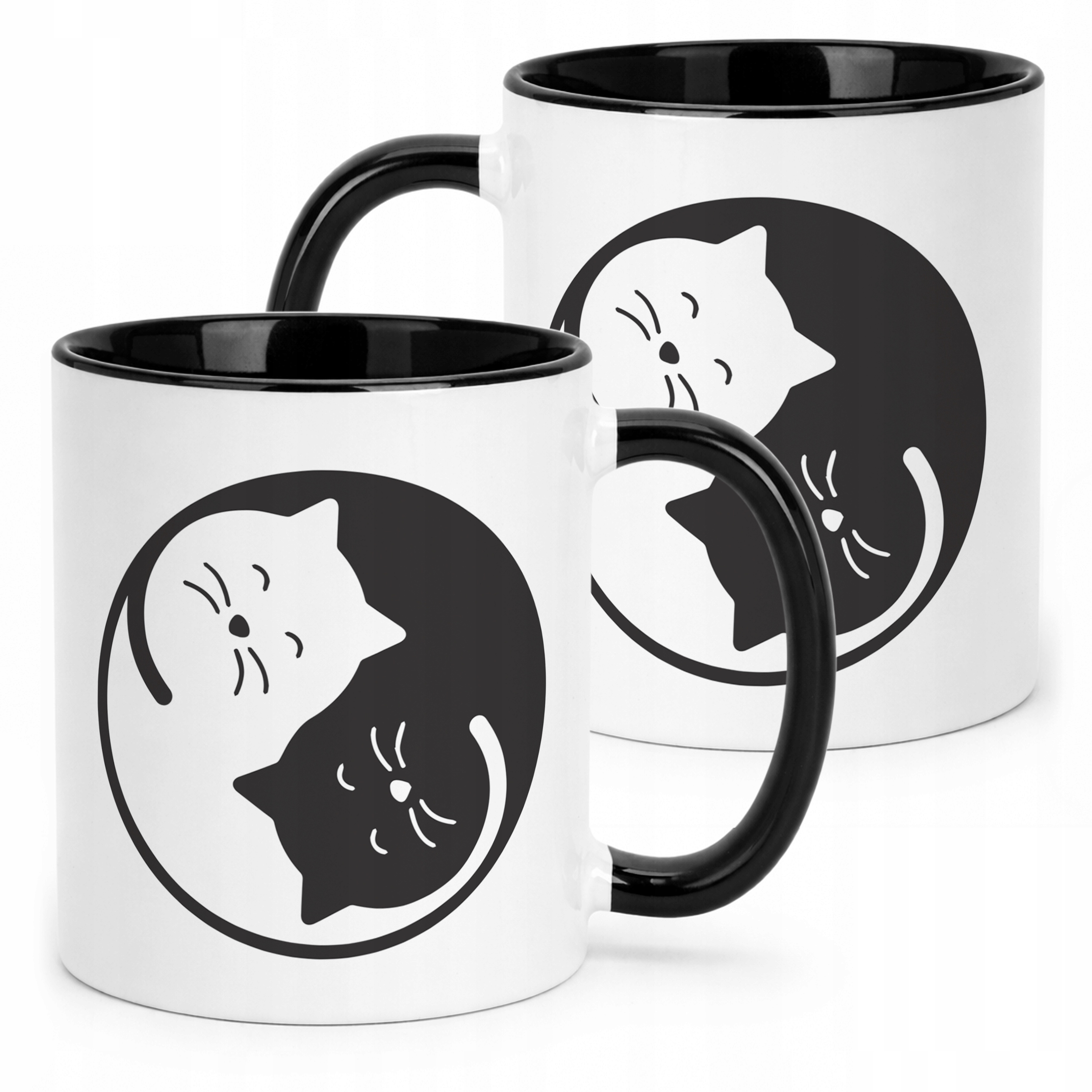 Kubek Czarny Koty Yin Yang Dla Kociary Prezent Upominek