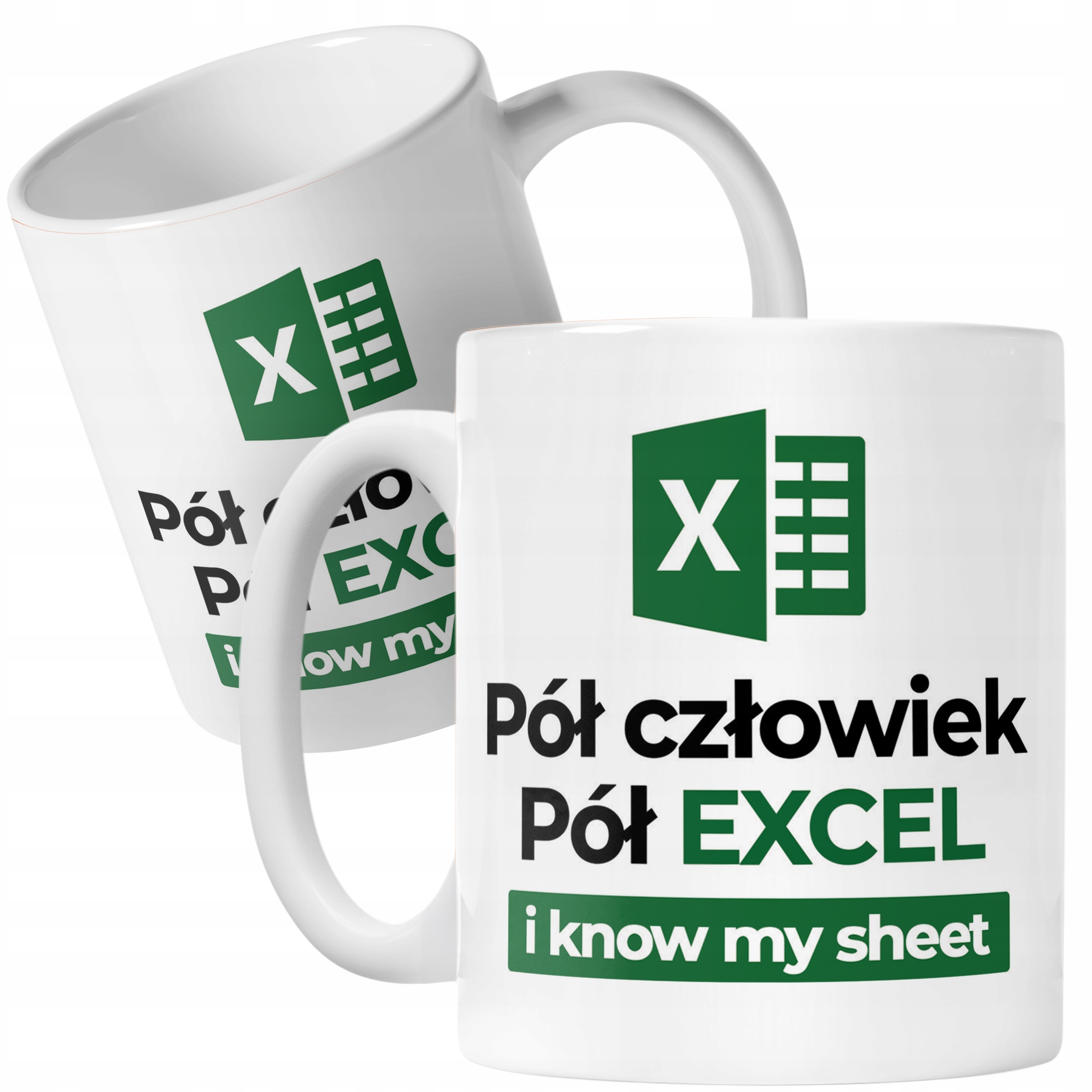 Kubek ceramiczny Pół Człowiek Pół Excel Zabawny Prezent Praca