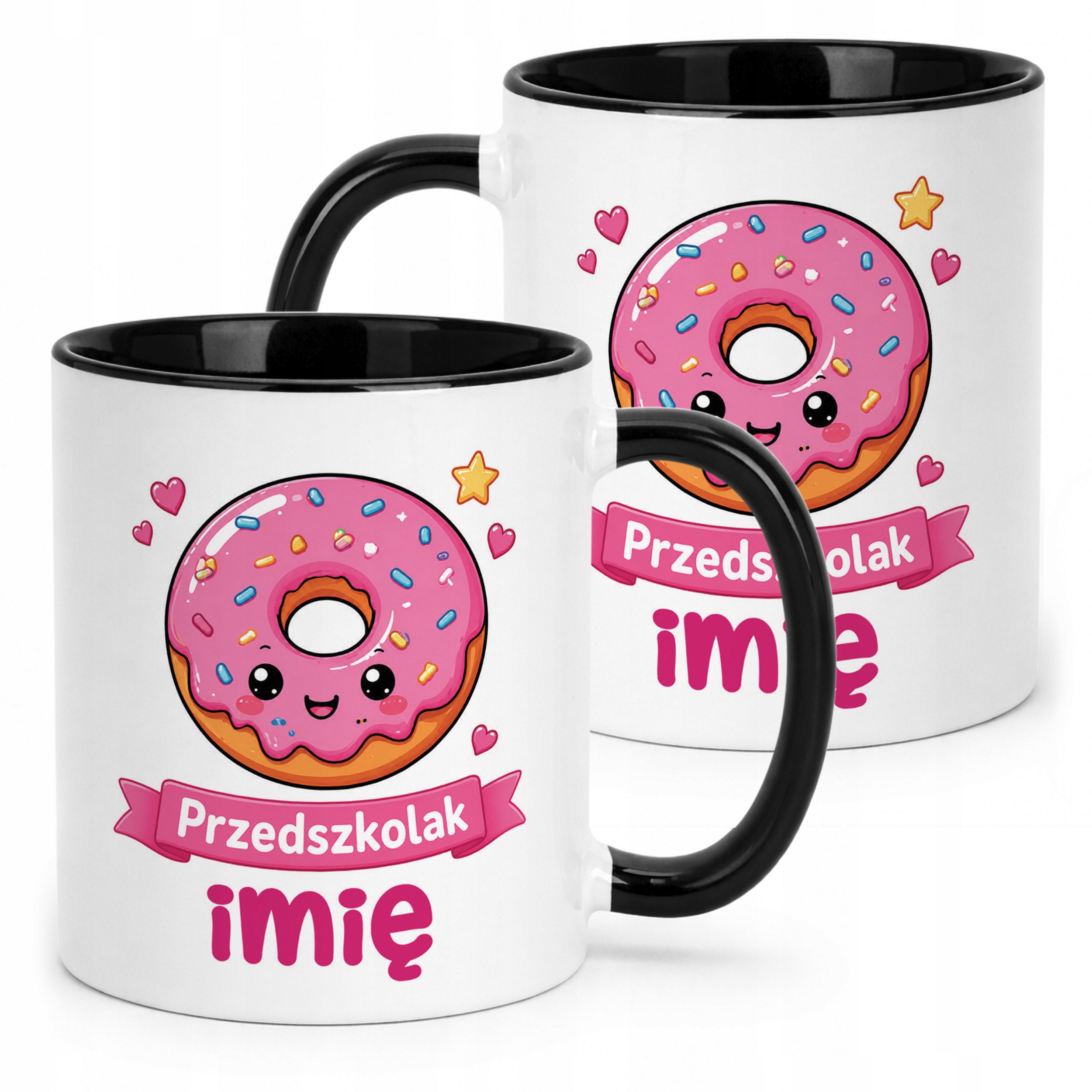 Kubek Czarny z nadrukiem personalizowany Przedszkolak Szkoła Dla Dzieci