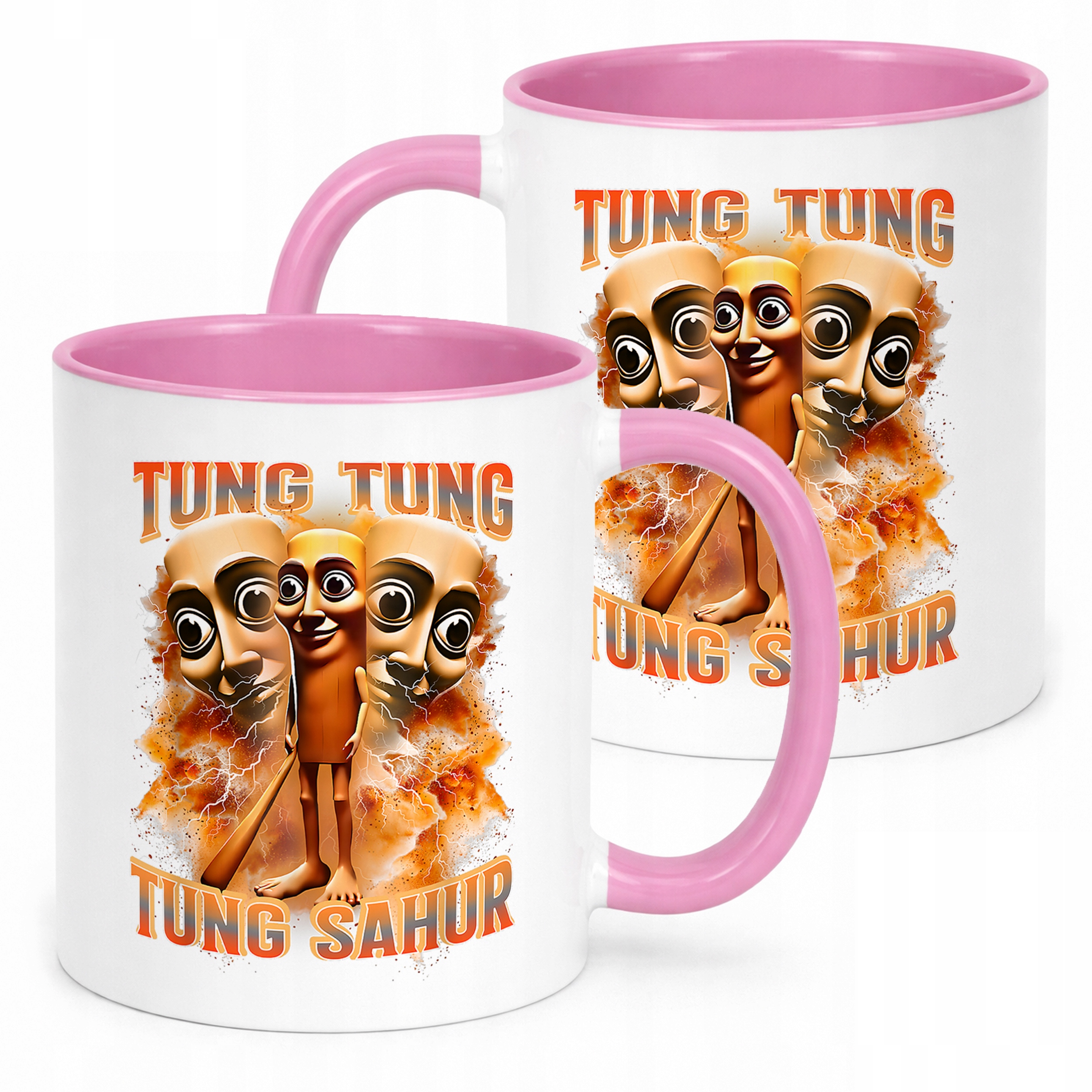 Kubek Różowy Tung Tung Sahur viral tiktok brainrot mem