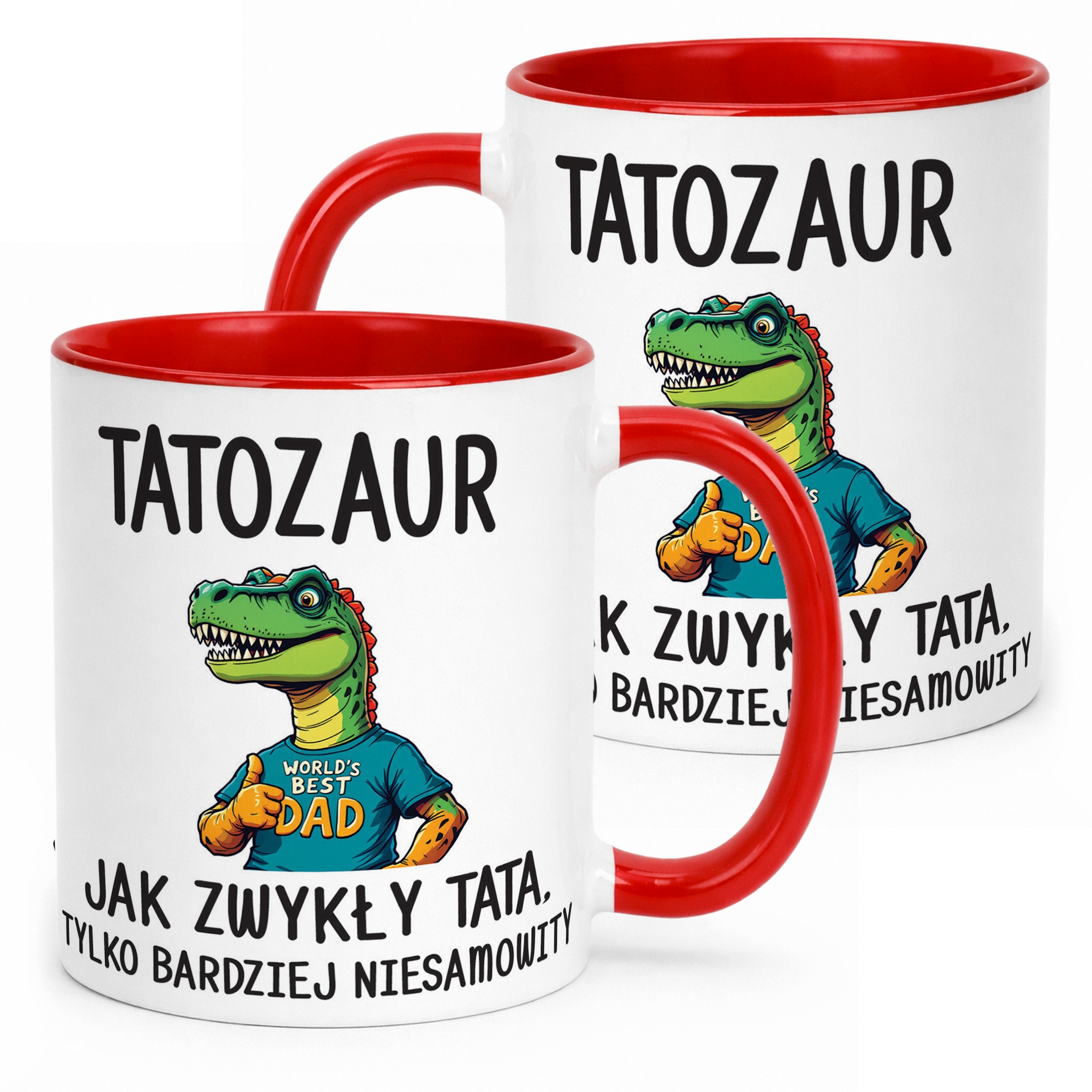 Kubek ceramiczny Dzień Ojca Tatozaur Prezent Upominek Dla Taty