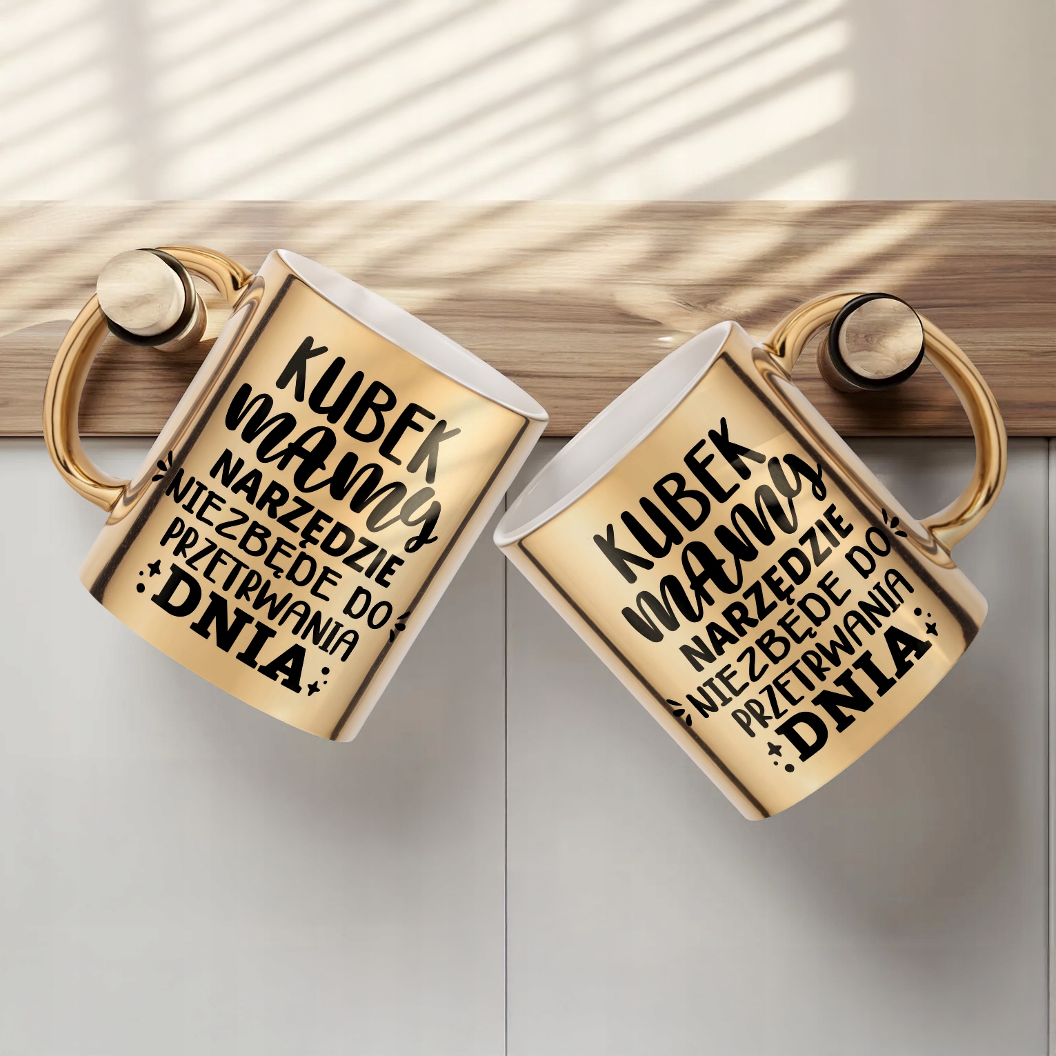Złoty Kubek ceramiczny Dzień Matki Dla Mamy Narzędzie Do Przetrwania