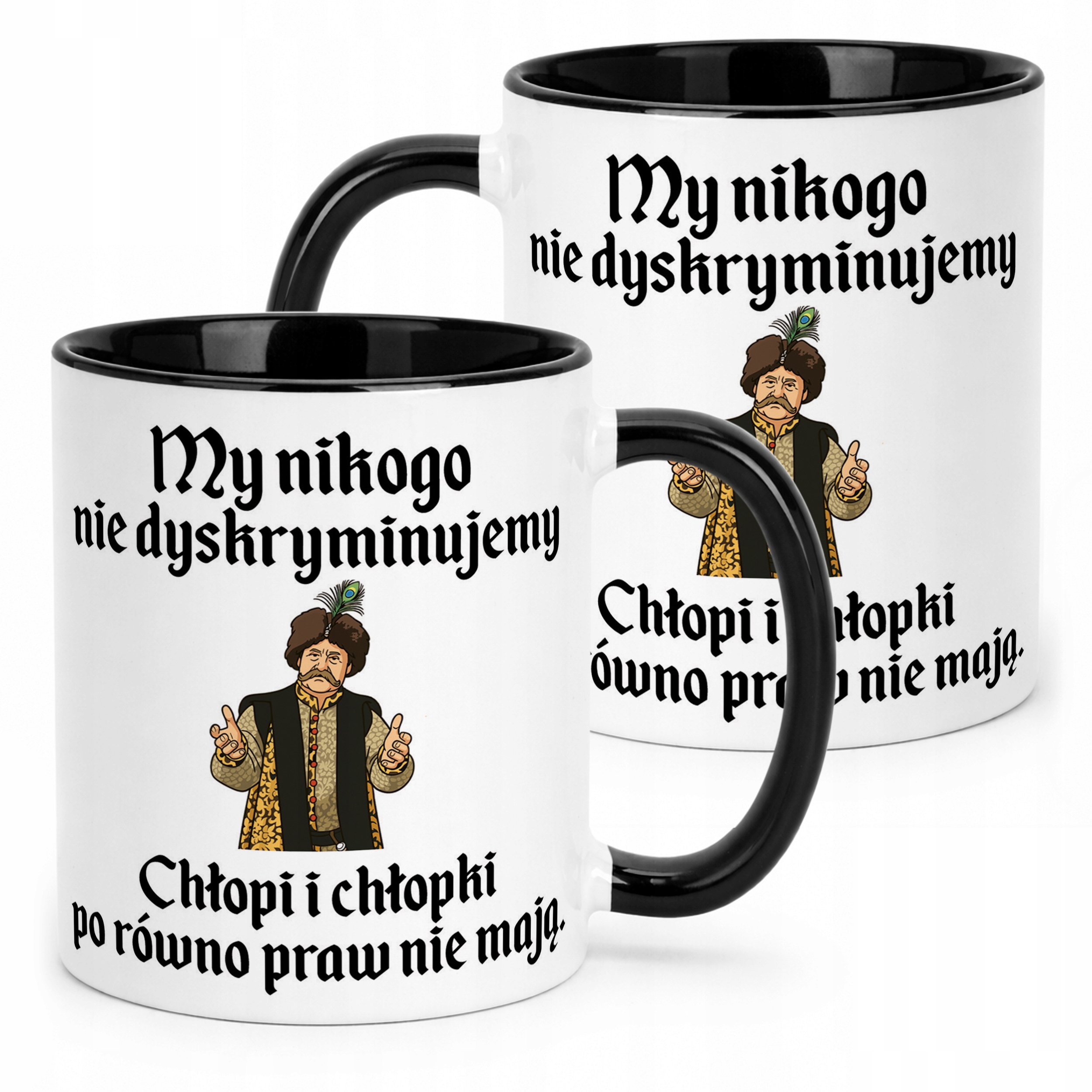 Kubek Czarny 1670 My Nikogo Nie Dyskrumiujemy Jan Paweł Prezent