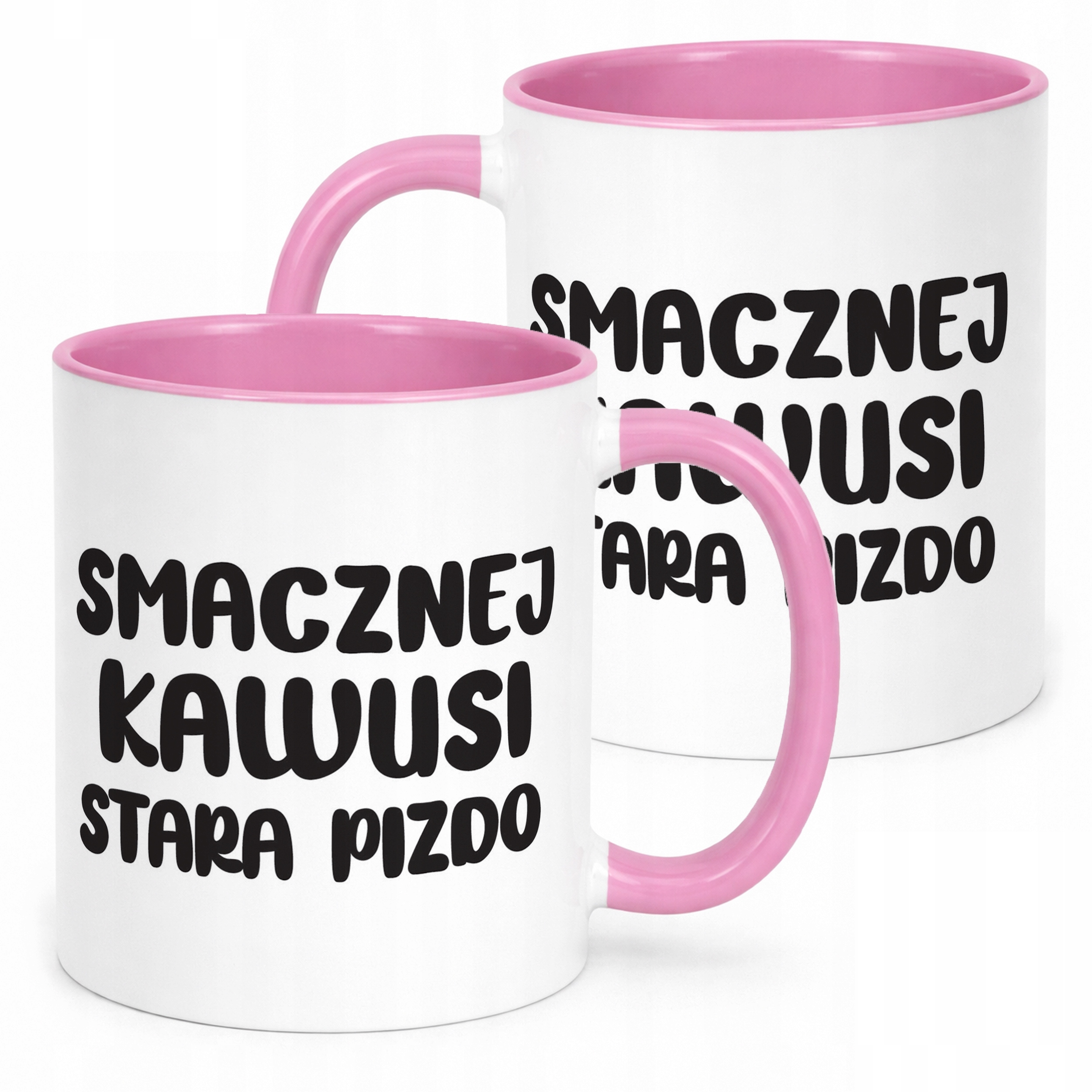 Kubek Różowy Smacznej Kawus Stara Piz*o Śmieszny Zabawny Prezent