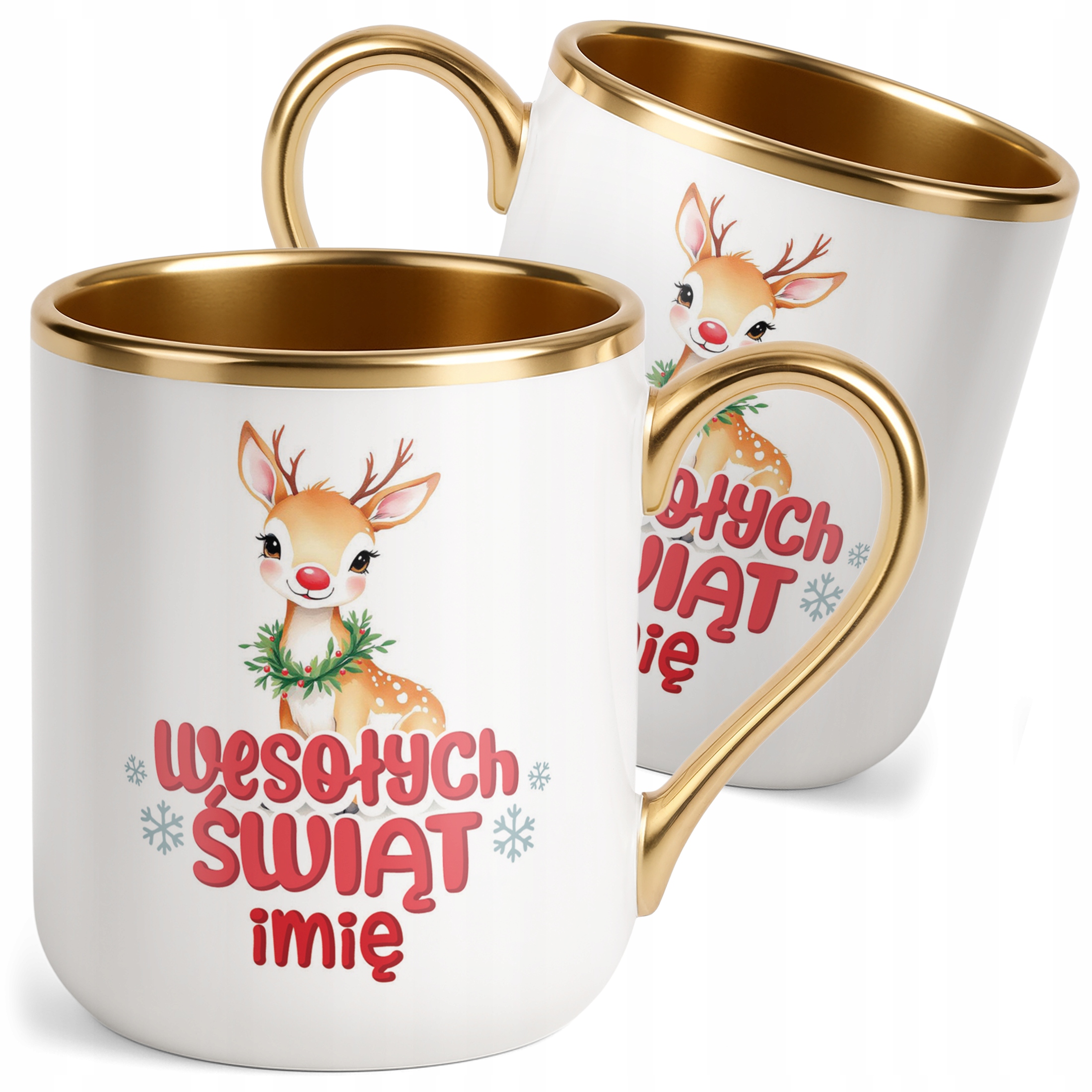 Kubek Premium Złoty Personalizowany Świąteczny Boże Narodzenie Prezent