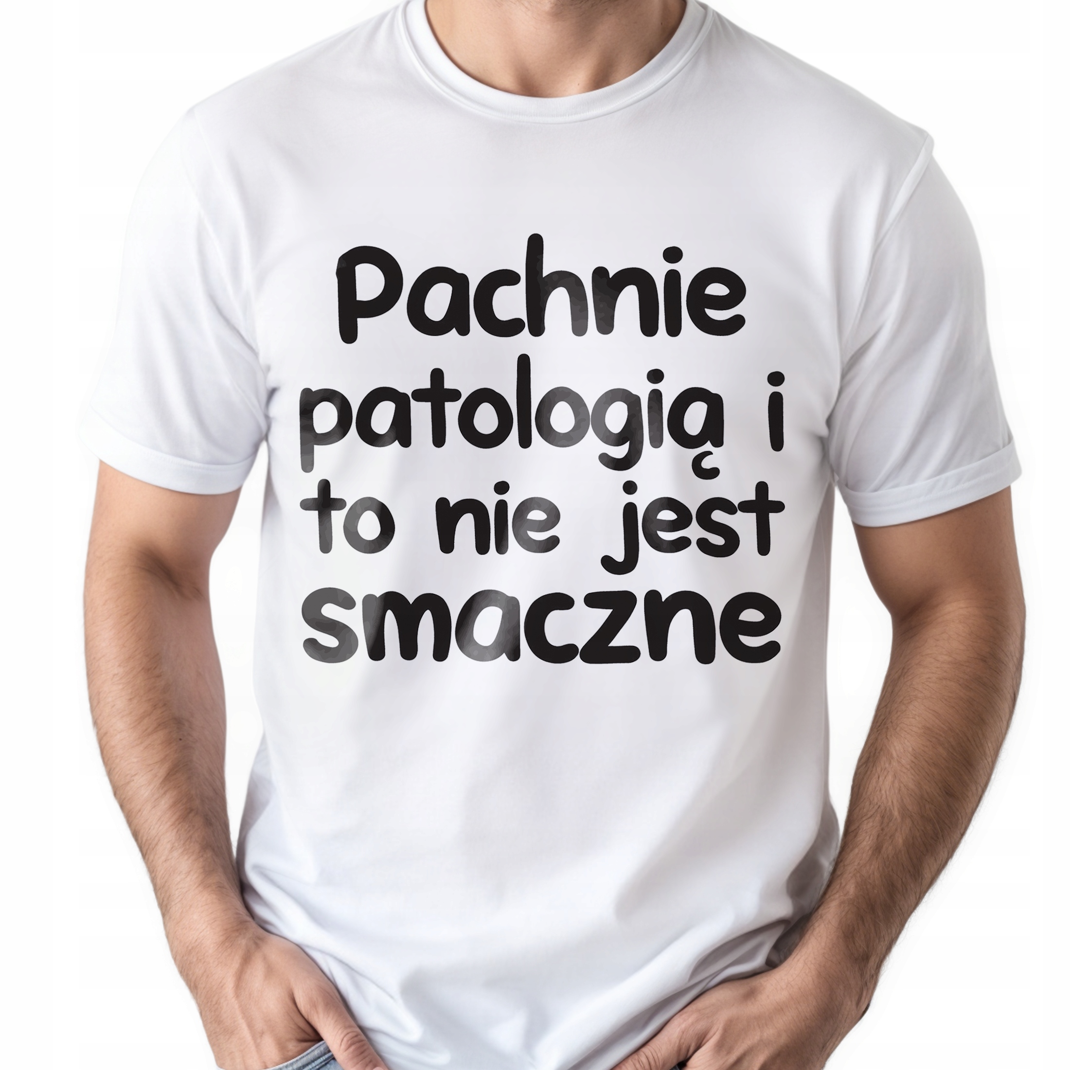 Koszulka biała męska Pachnie Patologią I To Nie Jest Prezent