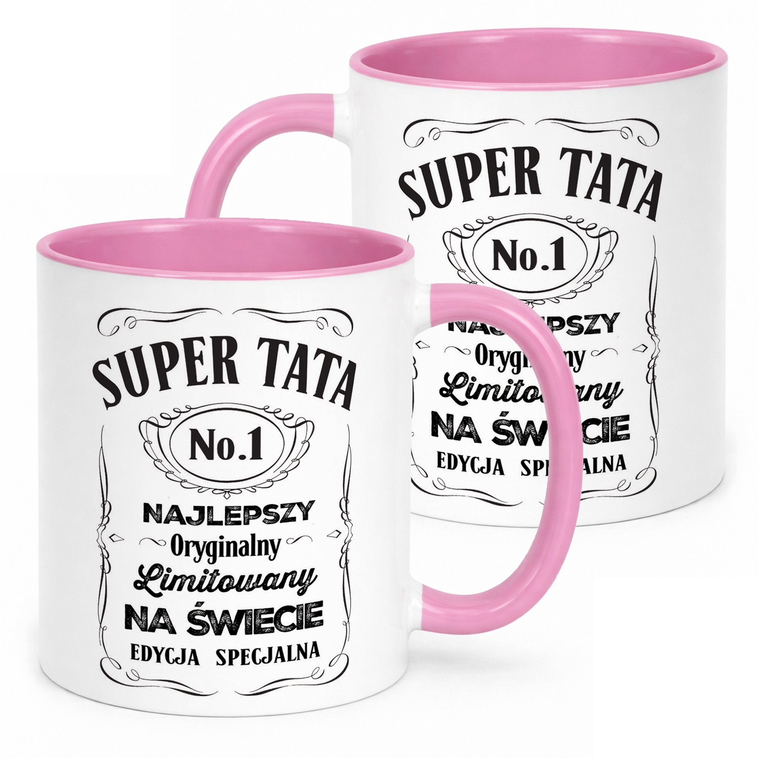 Kubek Różowy Dzień Ojca Dla Taty Super Tata Prezent