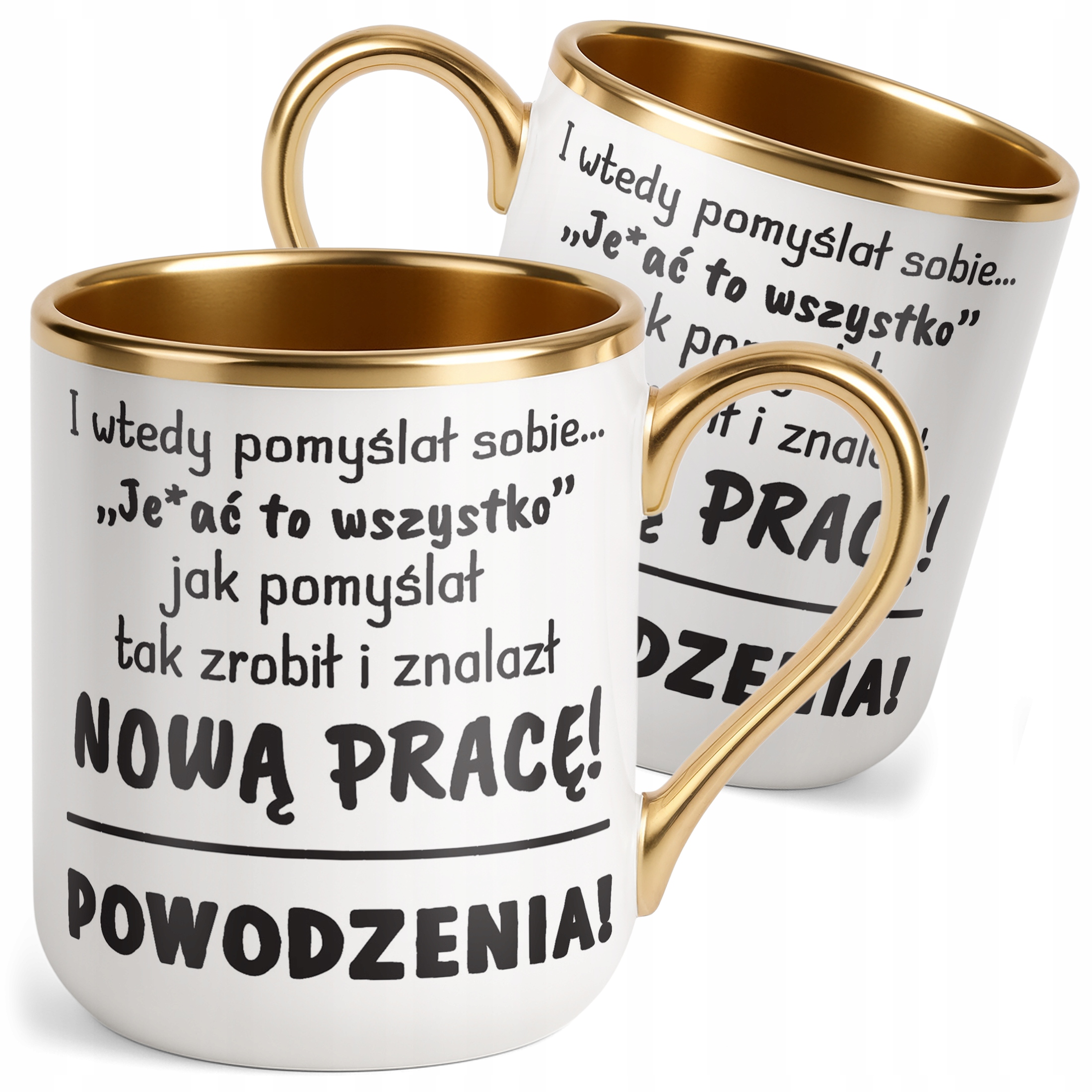 Kubek Premium Złoty Na Pożegnanie Odejście z Pracy Zabawny Prezent