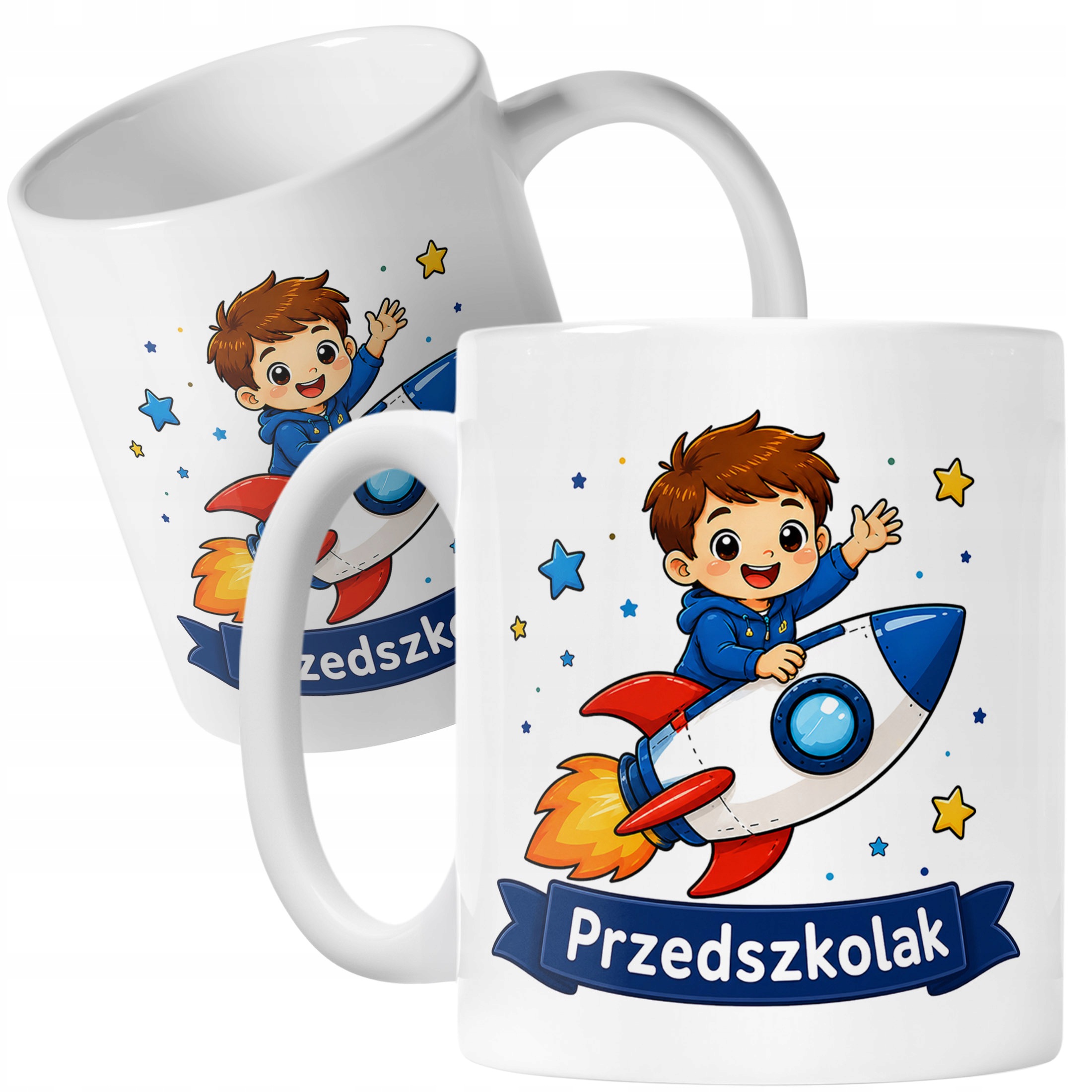 Biały Kubek z nadrukiem Przedszkolak Szkoła Dla Dzieci Prezent