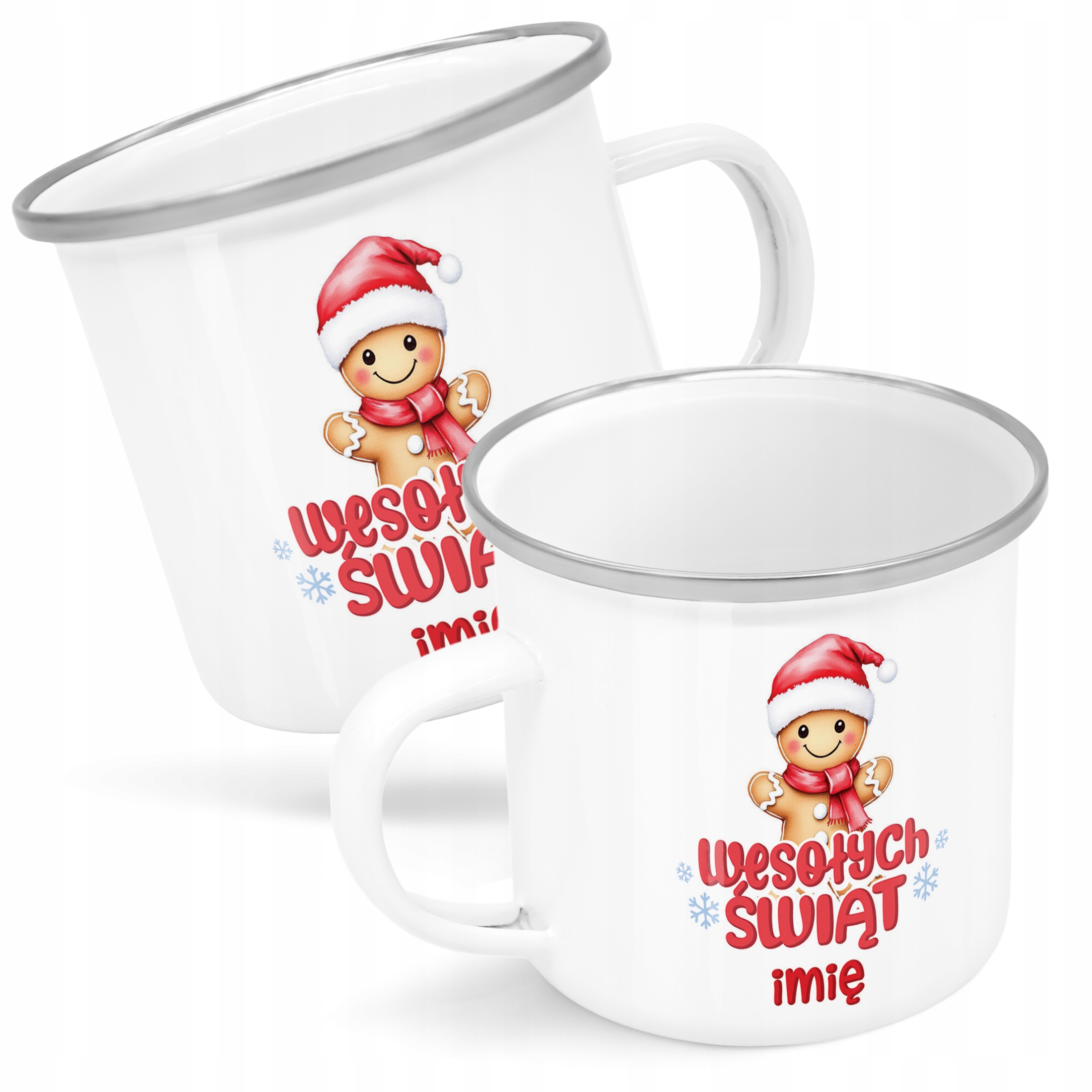 Emaliowany Kubek Garnuszek Personalizowany Świąteczny Prezent
