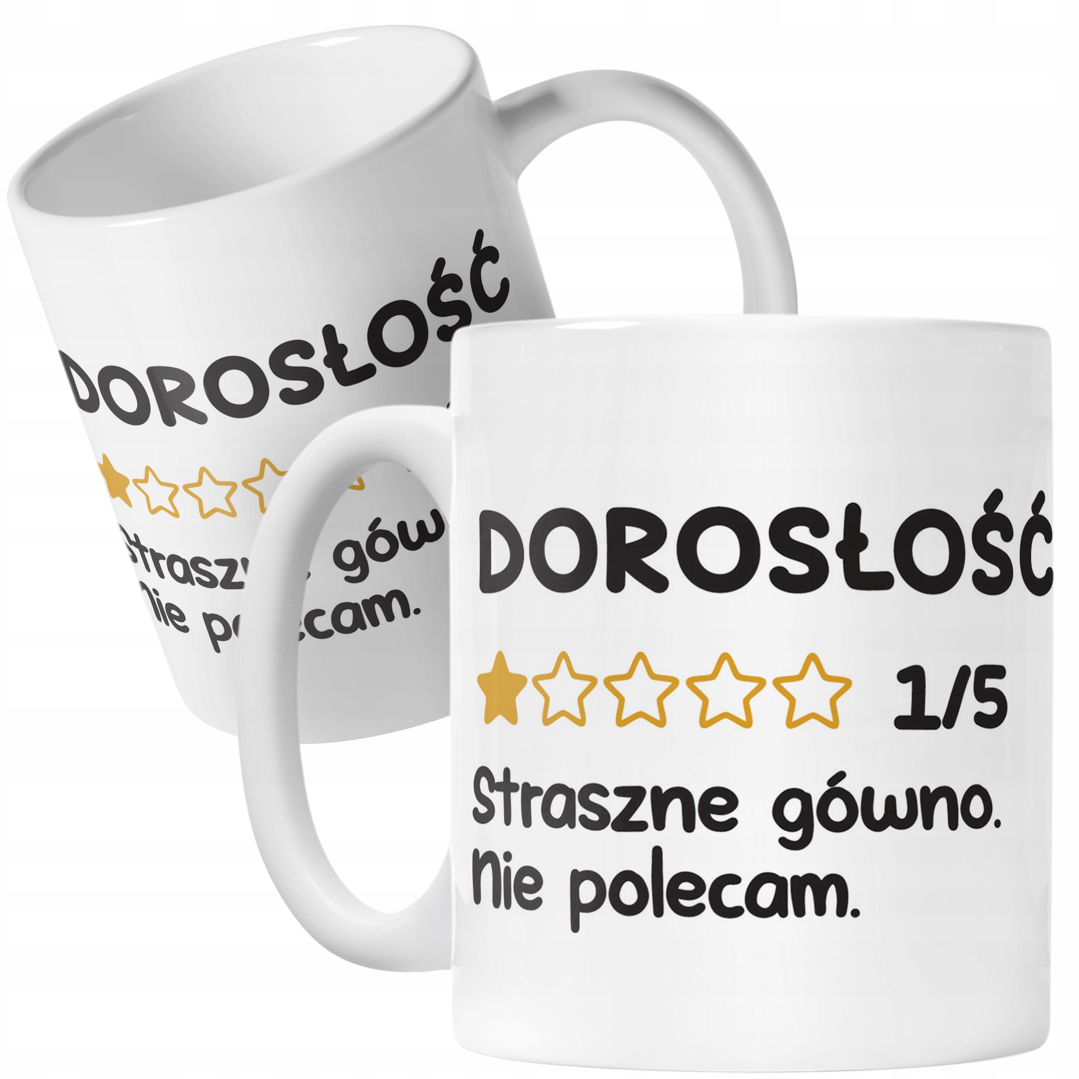 Kubek ceramiczny Dorosłość Nie Polecam Śmieszny Zabawny Prezent
