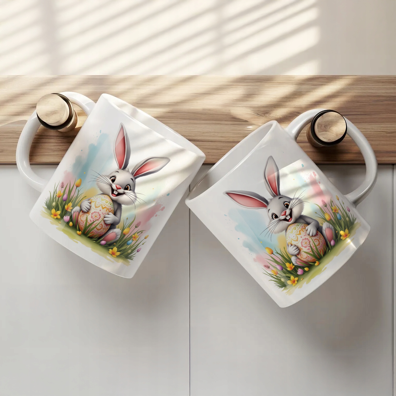 Kubek ceramiczny Wielkanocny Z okazji Świąt Wielkanocnych Zając Wiosna