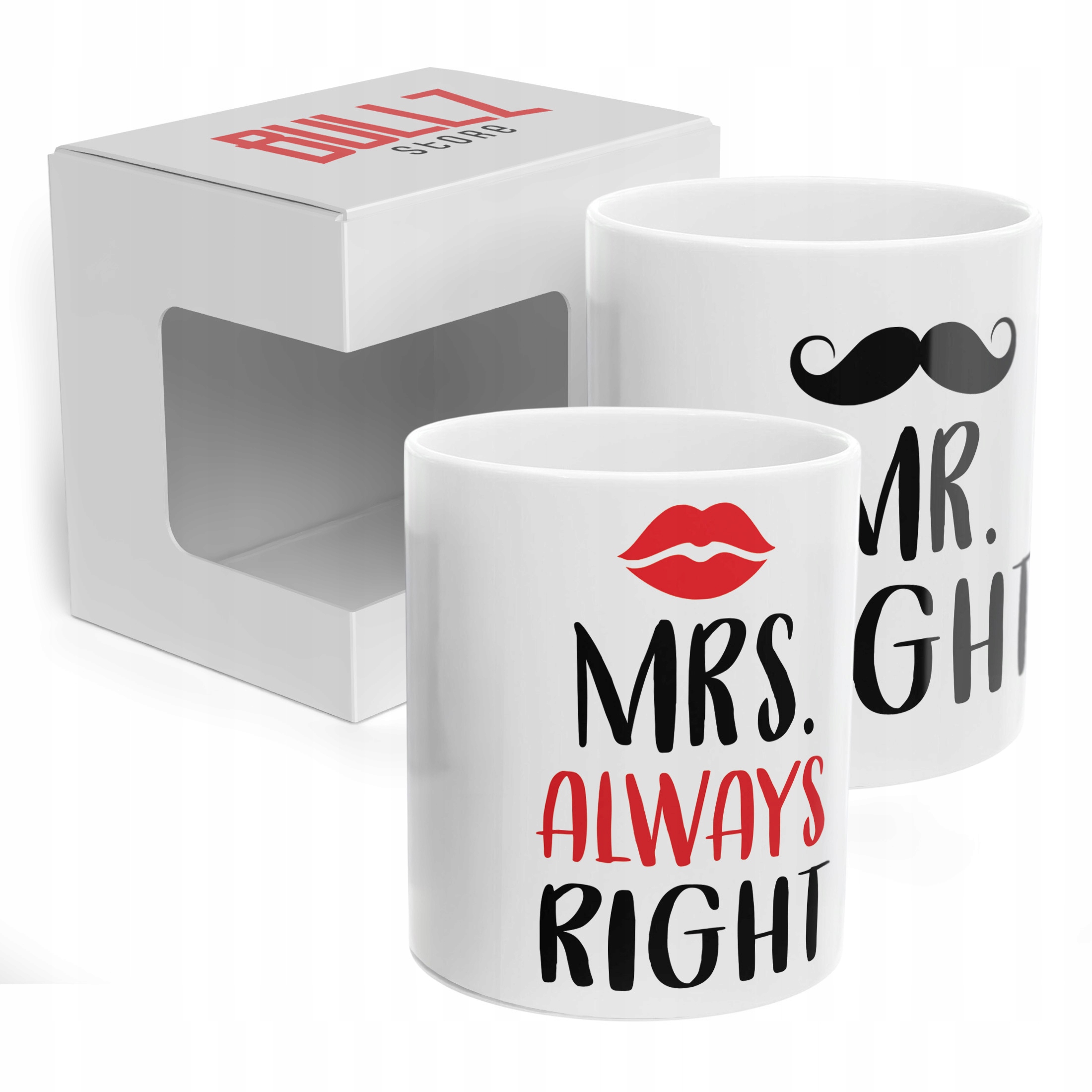 Zestaw kubków na Walentynki MR RIGHT & MRS ALWAYS RIGHT Dla Pary