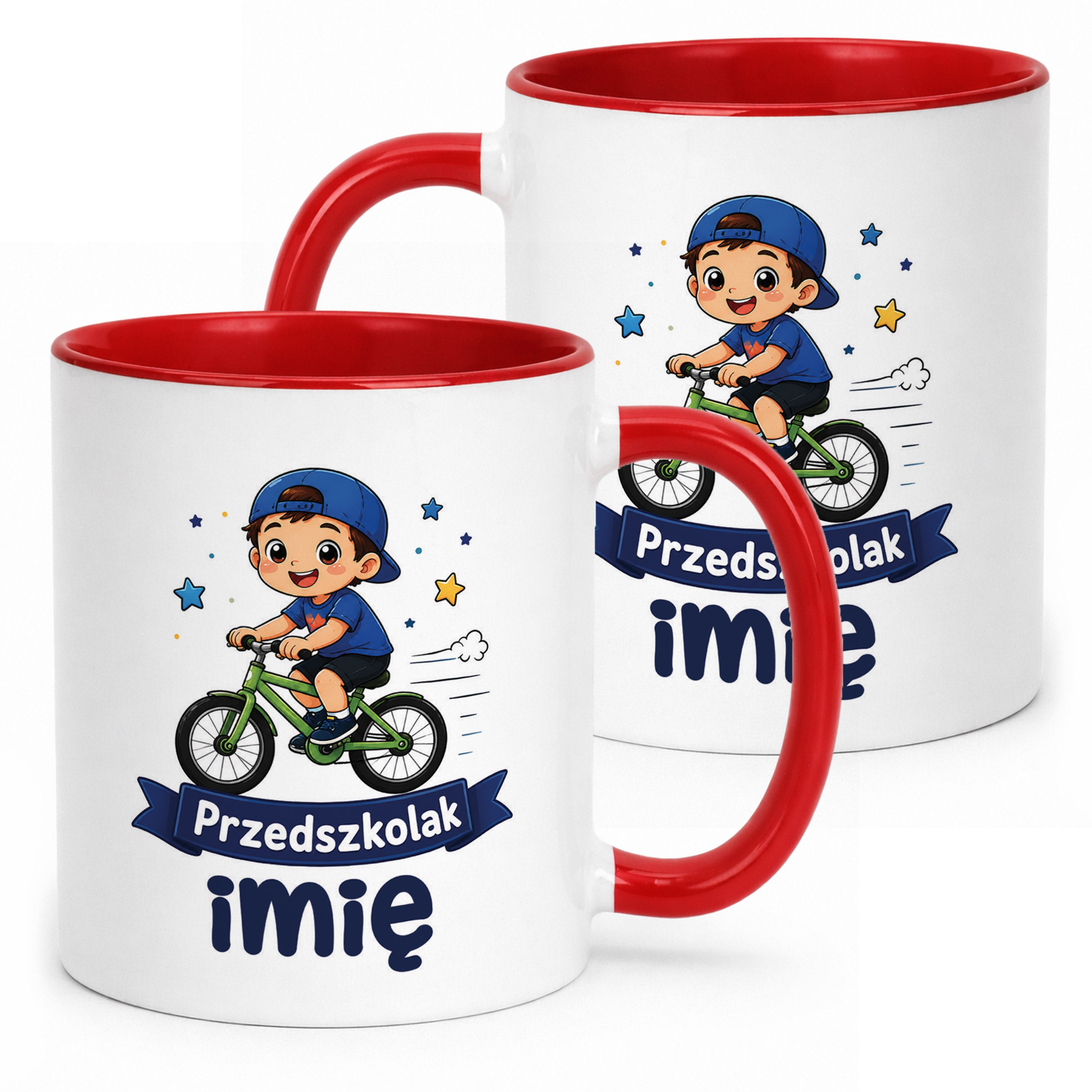 Kubek Czerwony z nadrukiem personalizowany Przedszkolak Szkoła Dla Dzieci