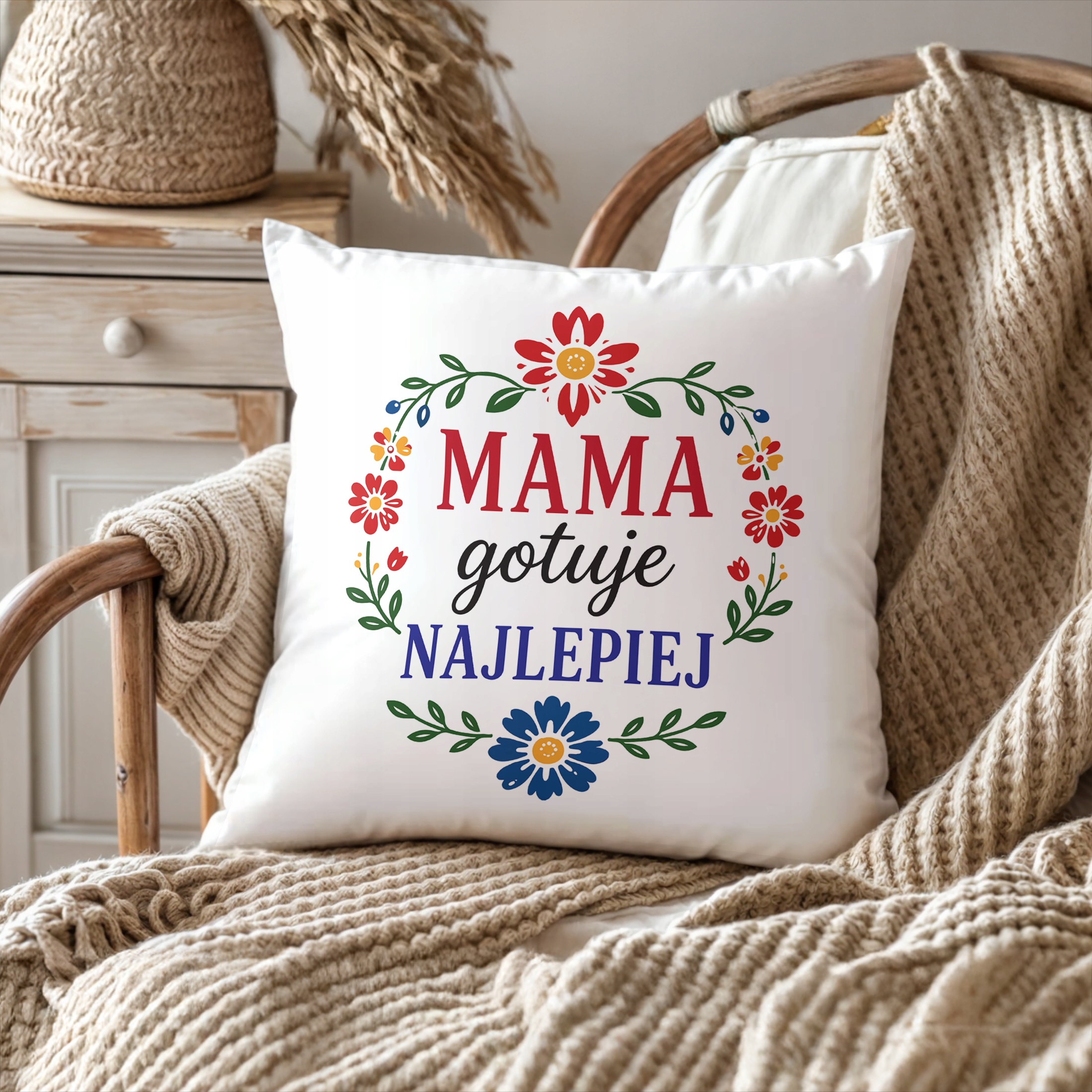 Poduszka 38x38cm prezent dla mamy na Dzień Matki wyjątkowy upominek mamy