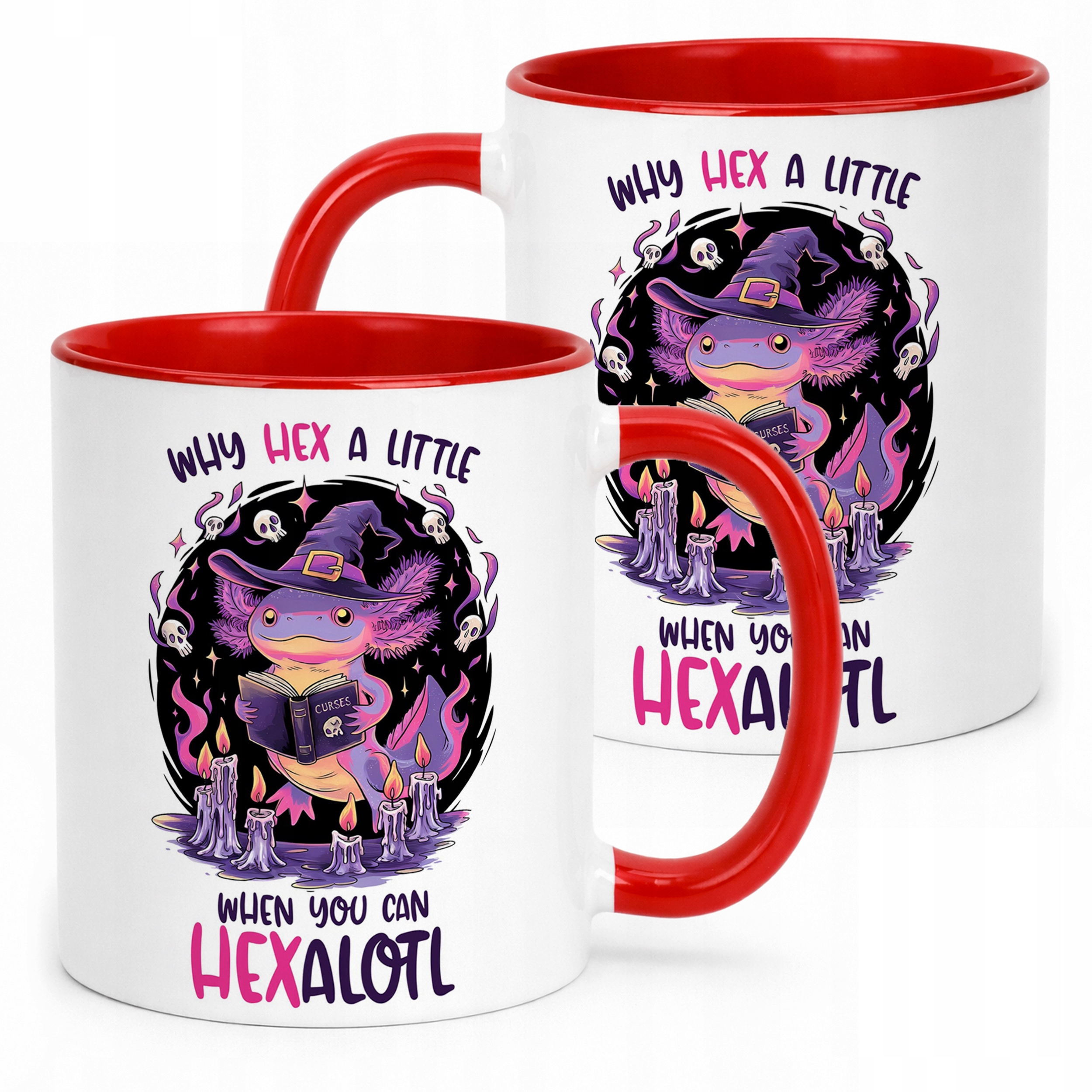 Czerwony kubek dziecięcy 330ml Aksolotl Axolotl Różowy Zwierzak