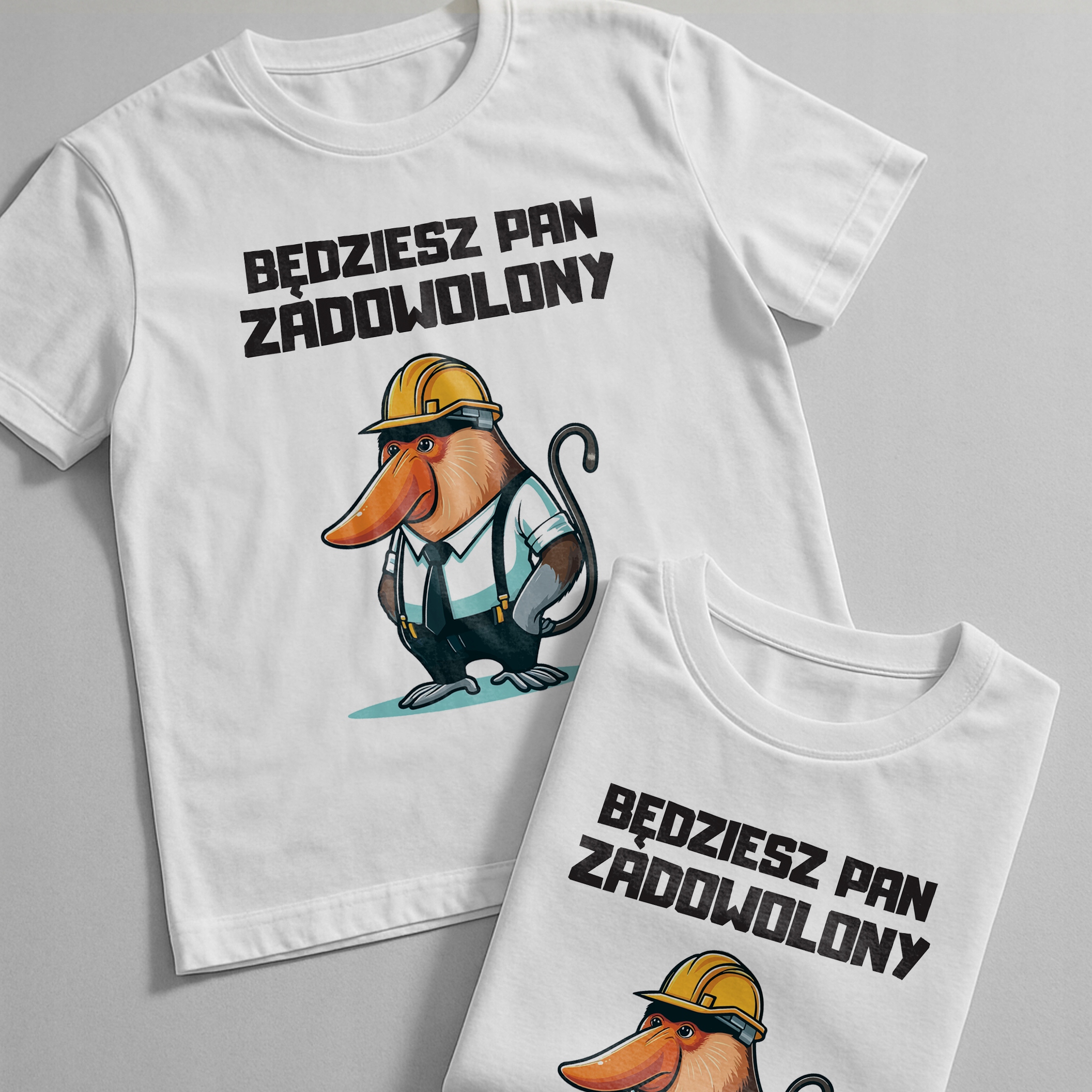 Koszulka biała męska Będziesz Pan Zadowolony Prezent