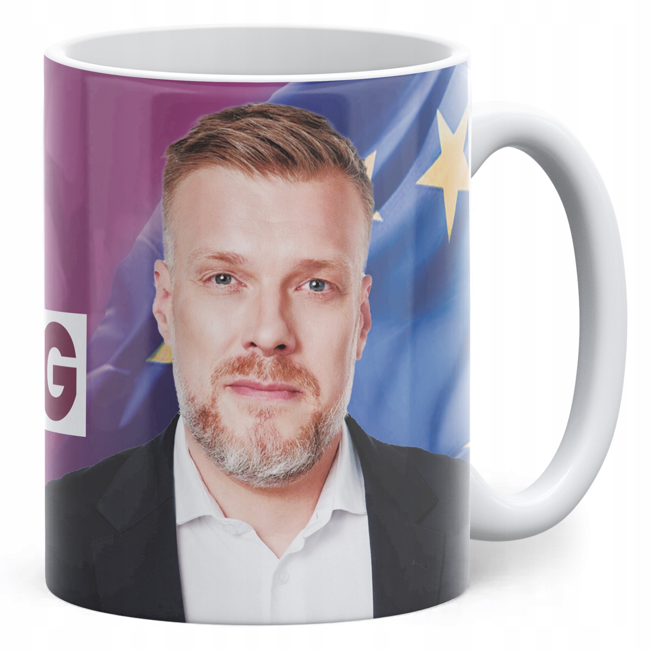 Kubek ceramiczny Adrian Zandberg Mój Prezydent #Zandberg2025 Razem