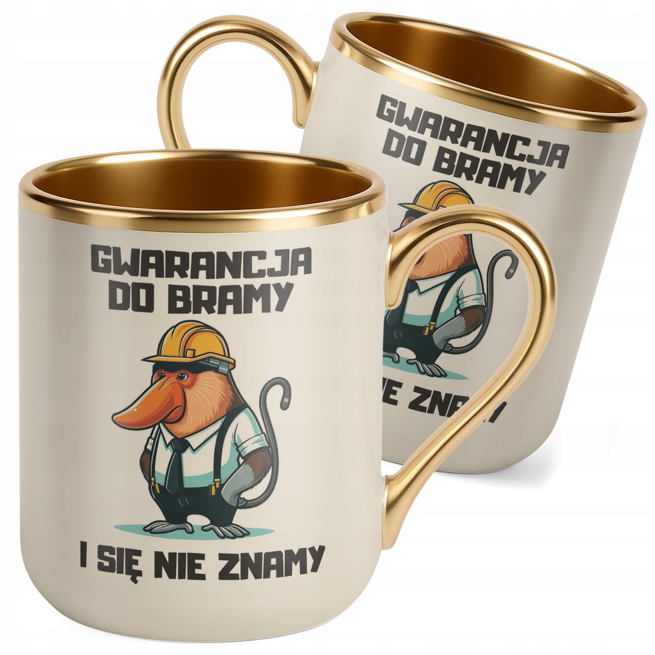 Kubek Premium Złoty Ecru Janusz Nosacz Do Pracy Zabawny Prezent