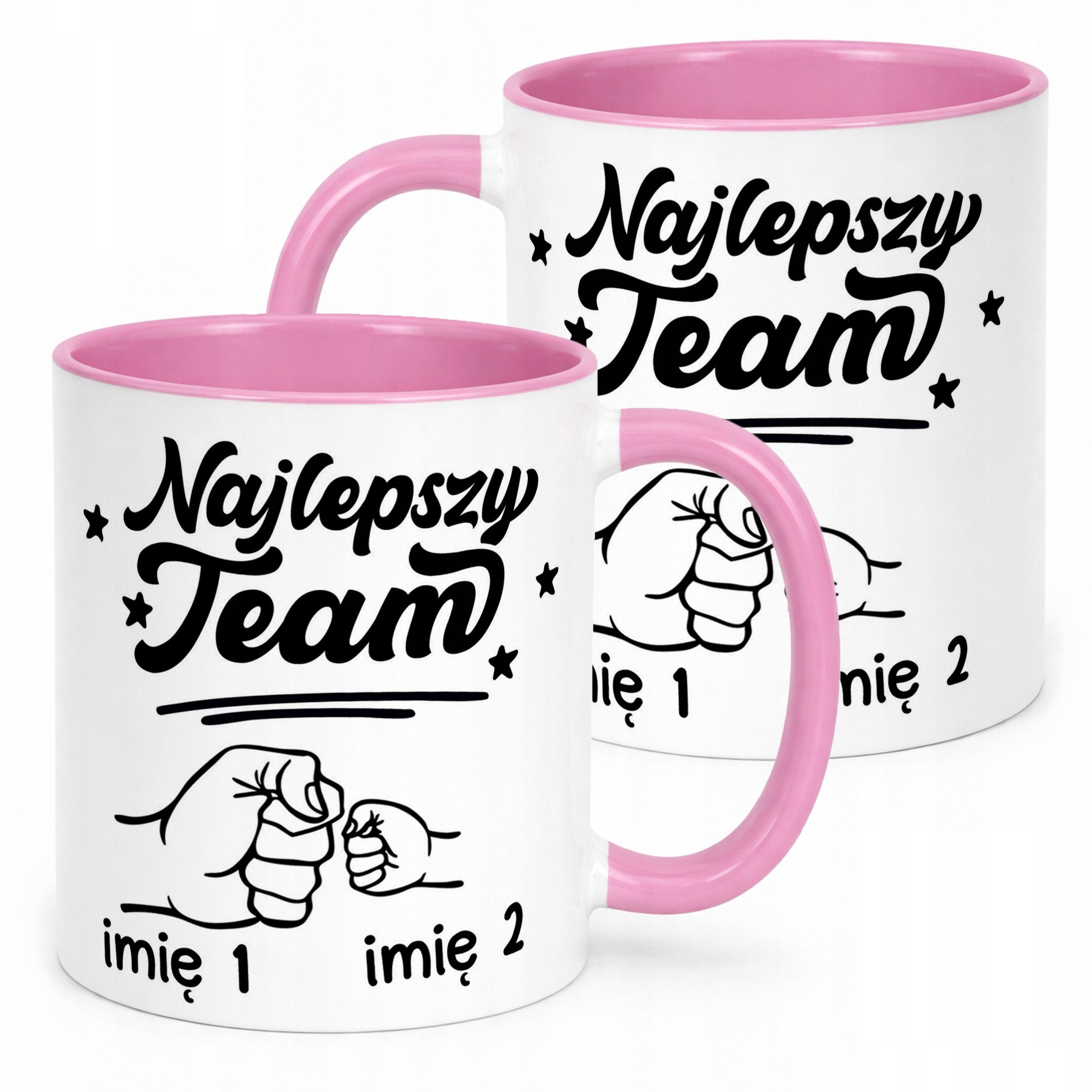 Kubek Różowy Personalizowany Dzień Ojca Najlepszy Team Prezent