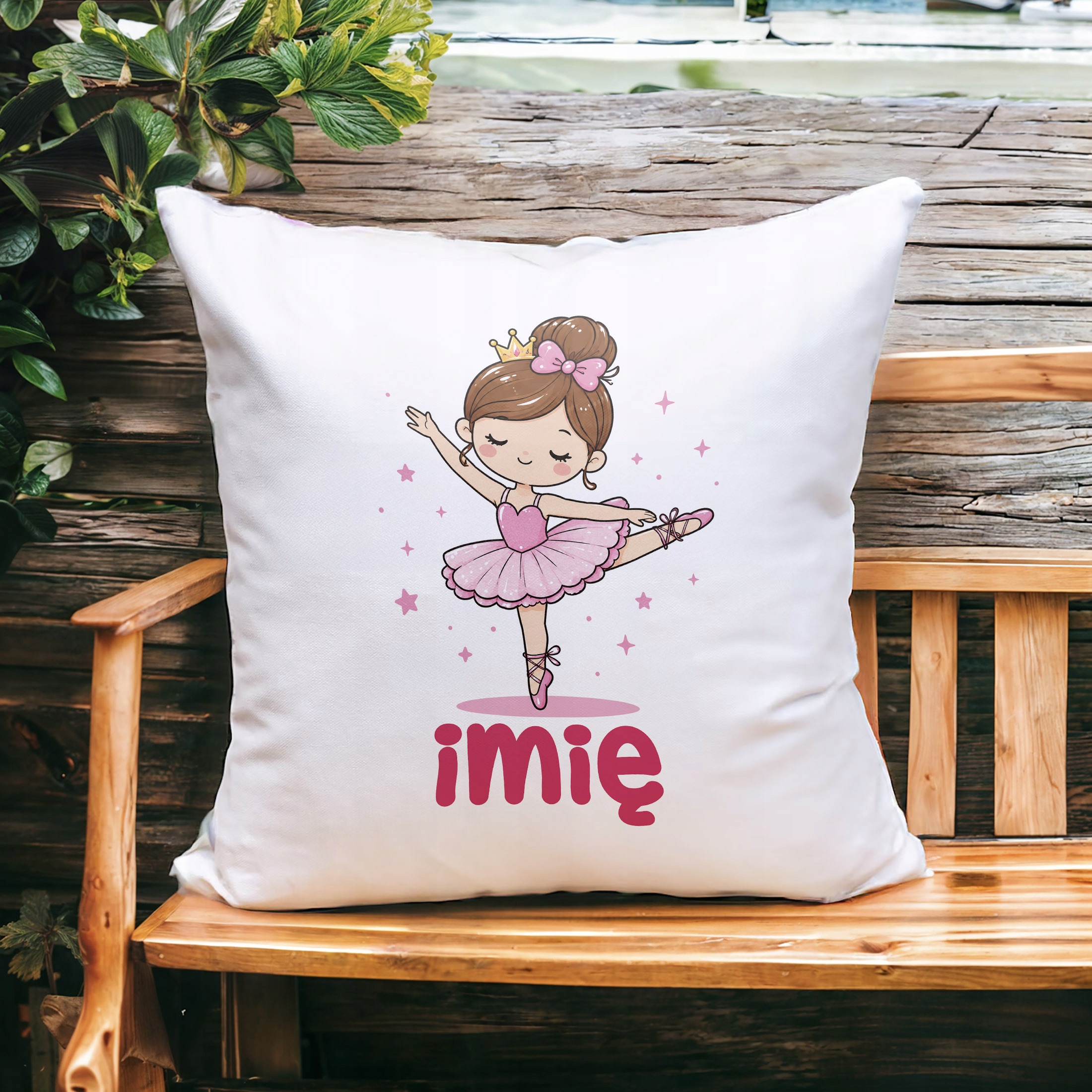 Zestaw Personalizowany Kubek Czarny Poduszka Baletnica Prezent