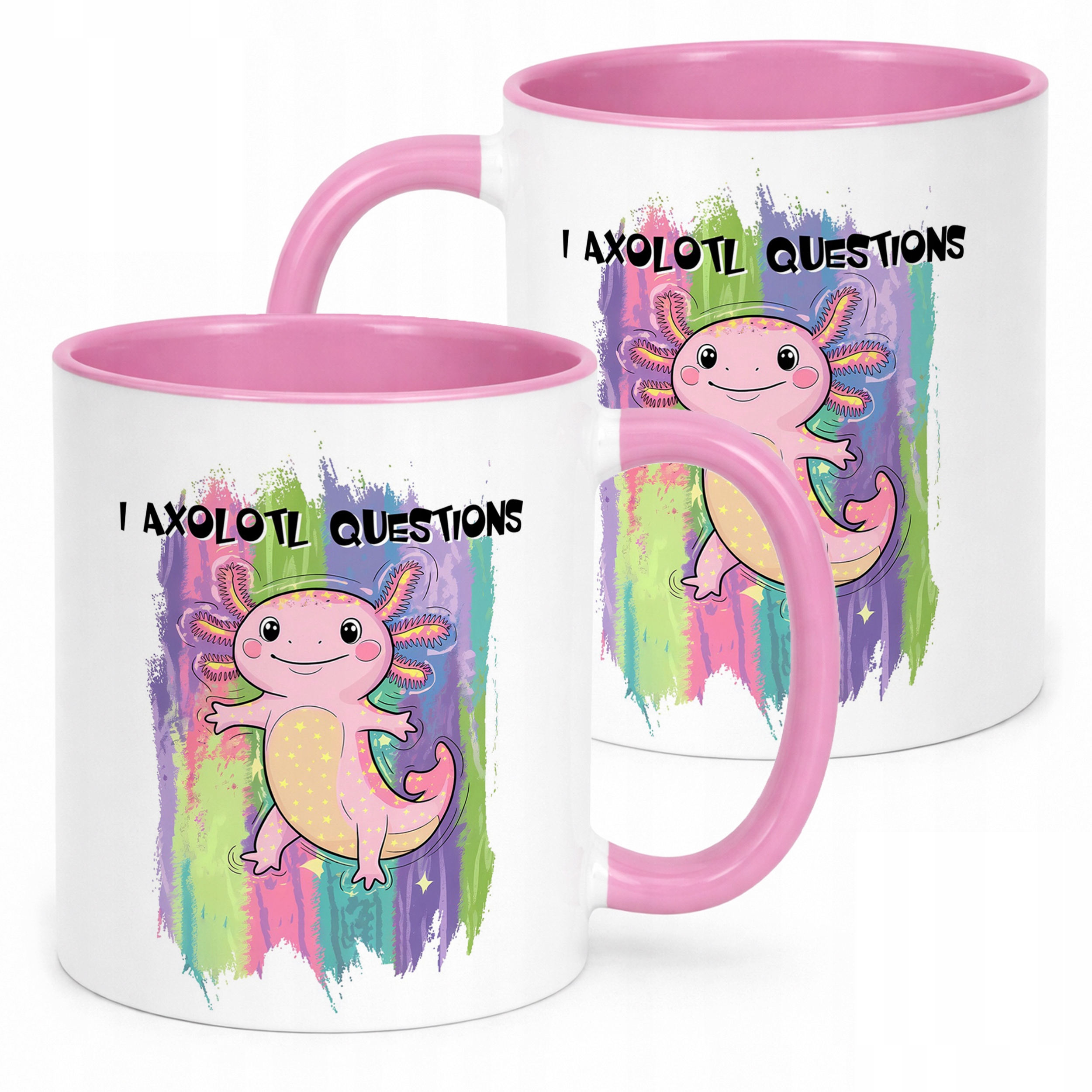 Różowy kubek 330ml dla dziecka Aksolotl Axolotl Różowe Skrzela Viral HIT