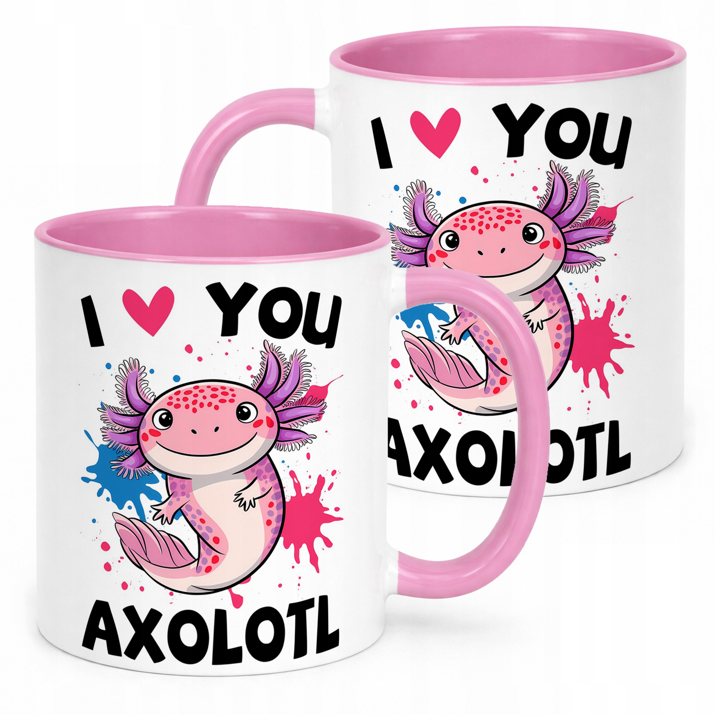 Kubeczek 330ml różowy dla fana Aksolotl Axolotl Mine craft Różowy Trend