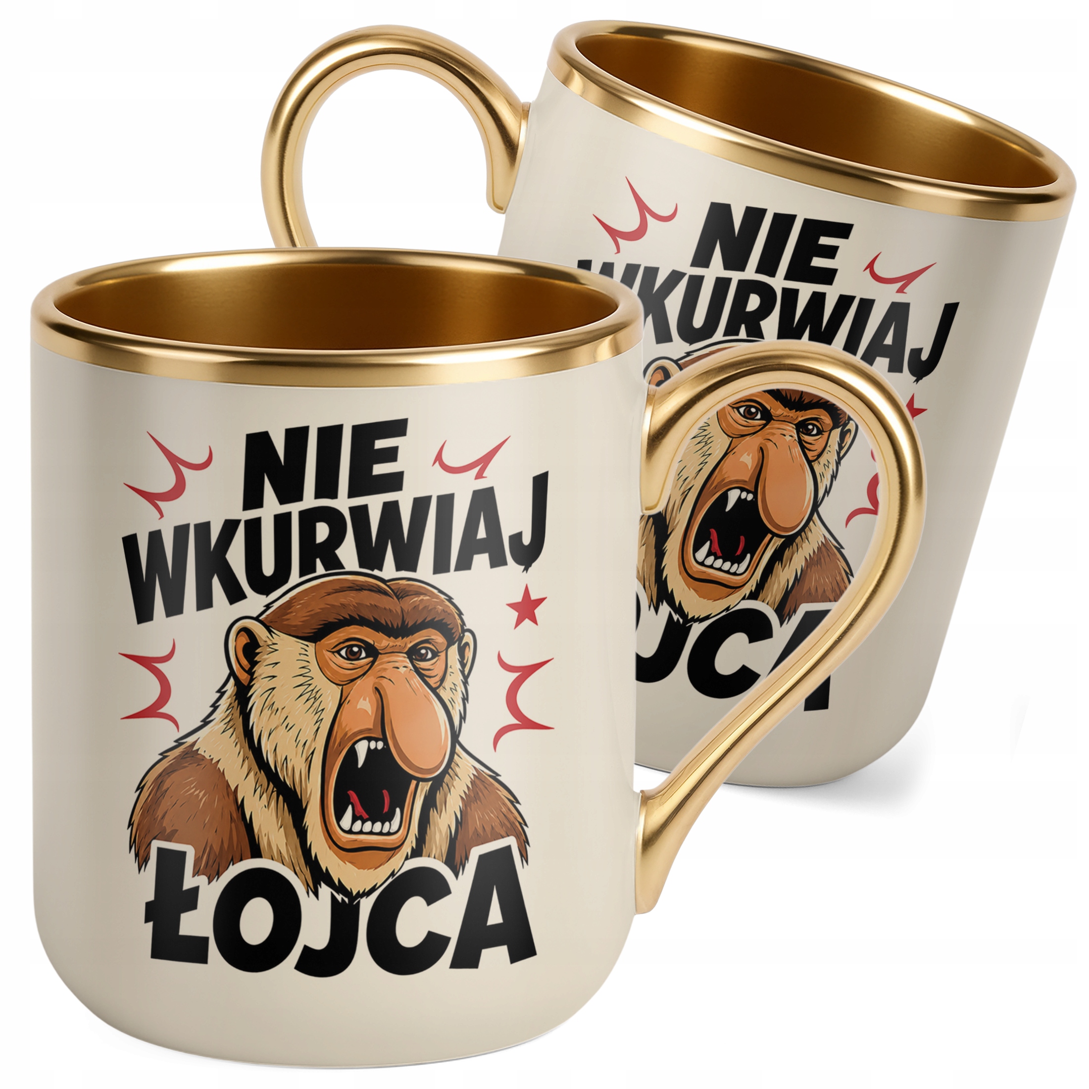Kubek Premium Złoty Ecru prezent dla taty upominek na Dzień Ojca