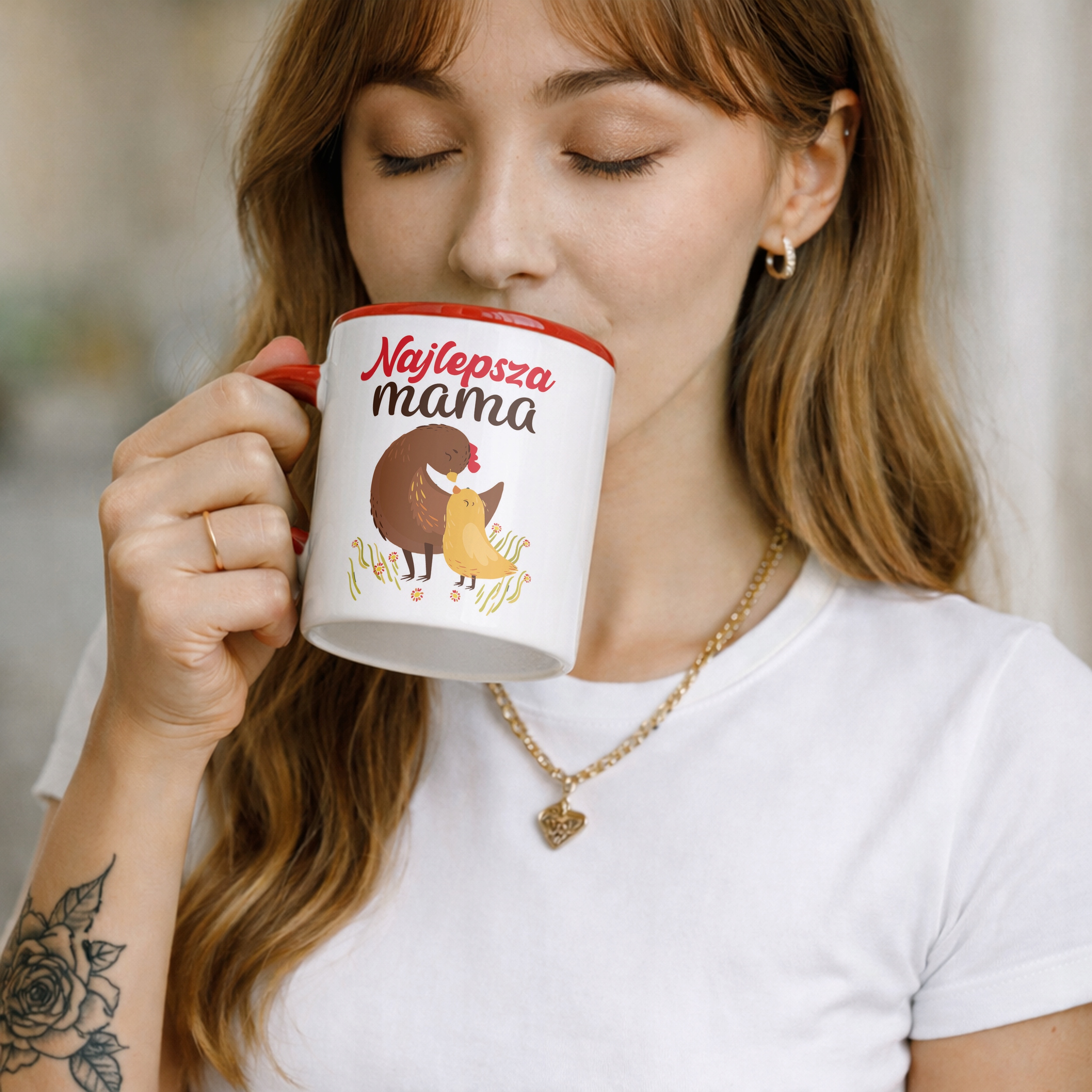 Kubek Czerwony Dzień Matki Dla Mamy Prezent Najlepsza Mama