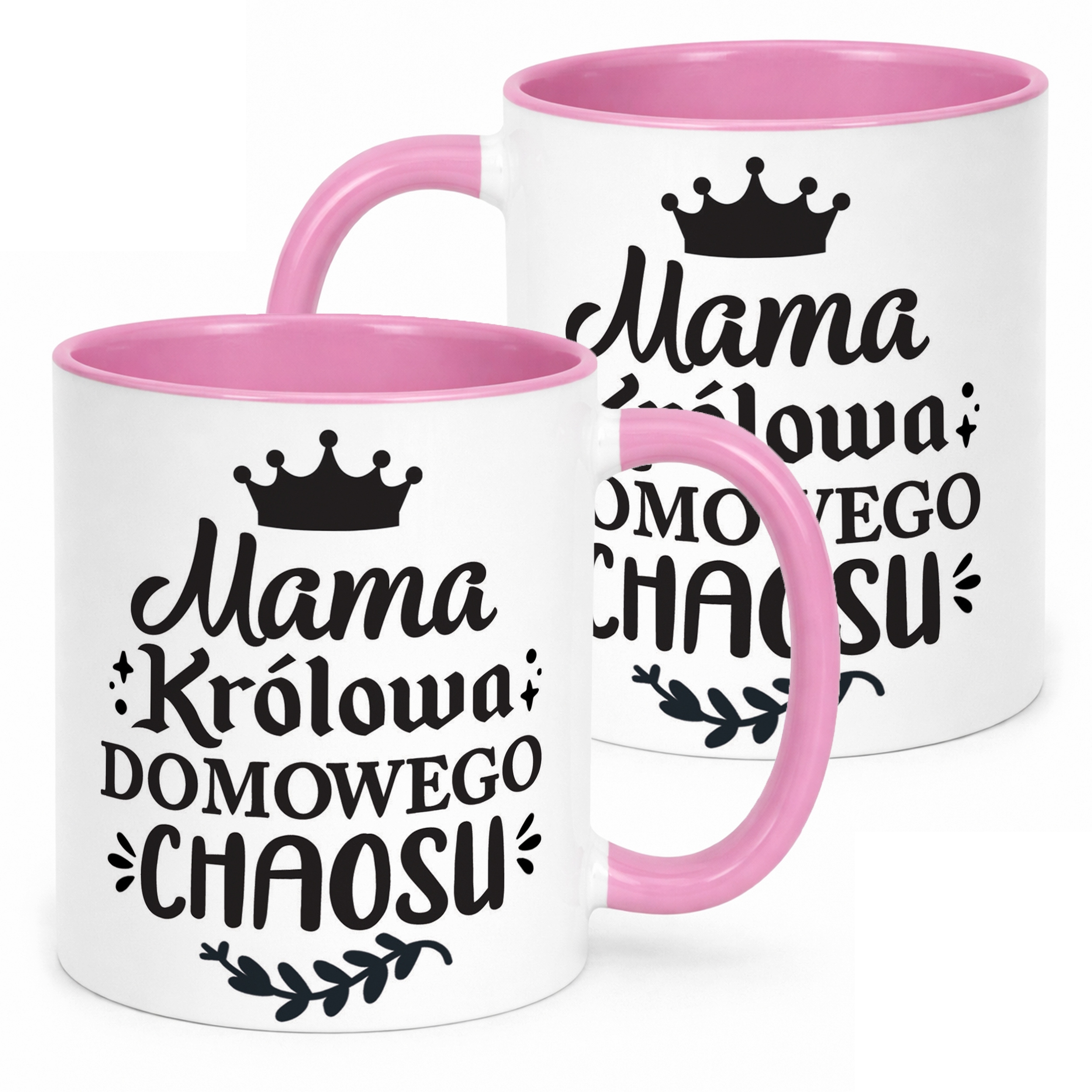 Kubek Różowy Dzień Matki Dla Mamy Prezent Królowa Domowego Chaosu