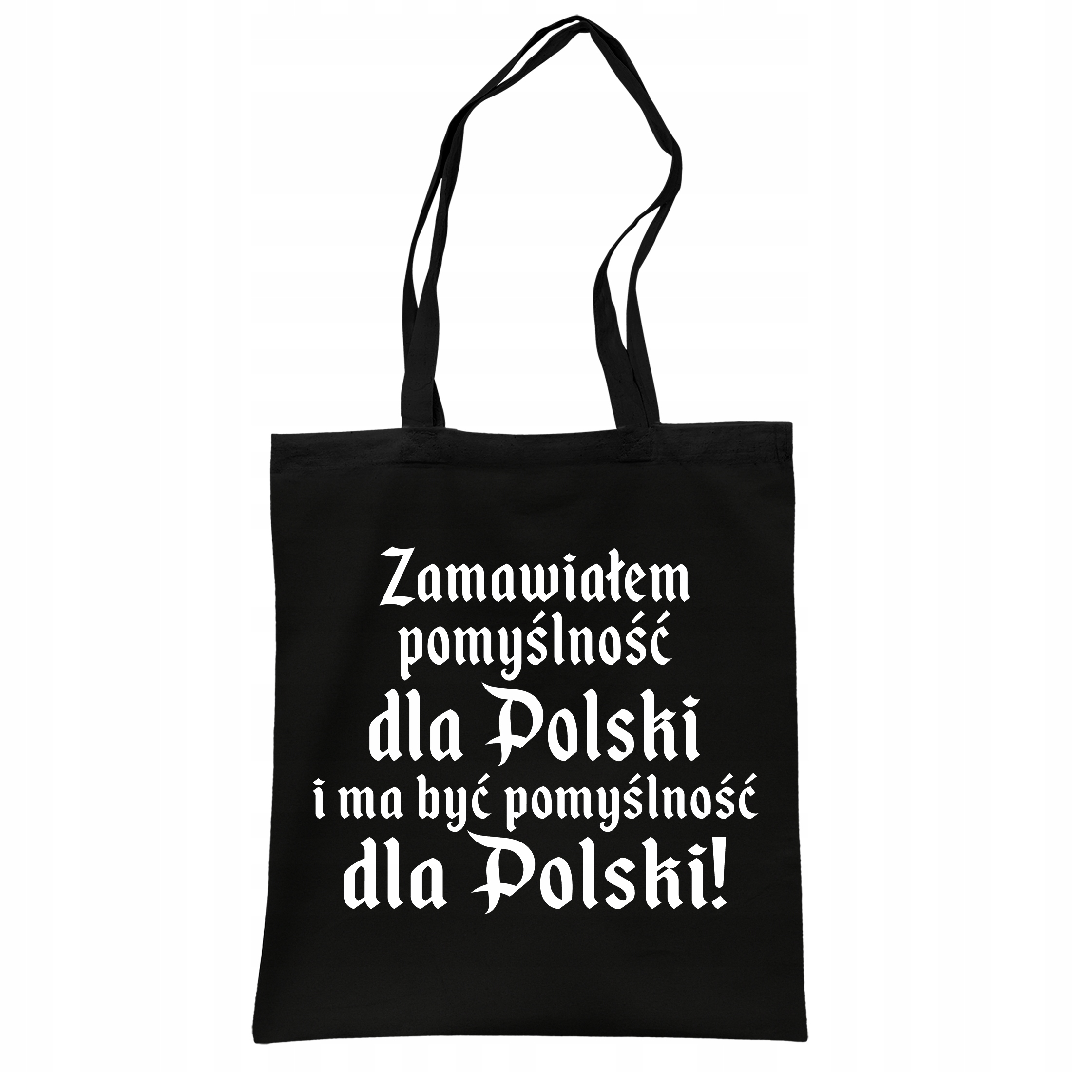 Torba bawełniana czarna na zakupy 1670 Zamawiałem Pomyślność Dla Polski