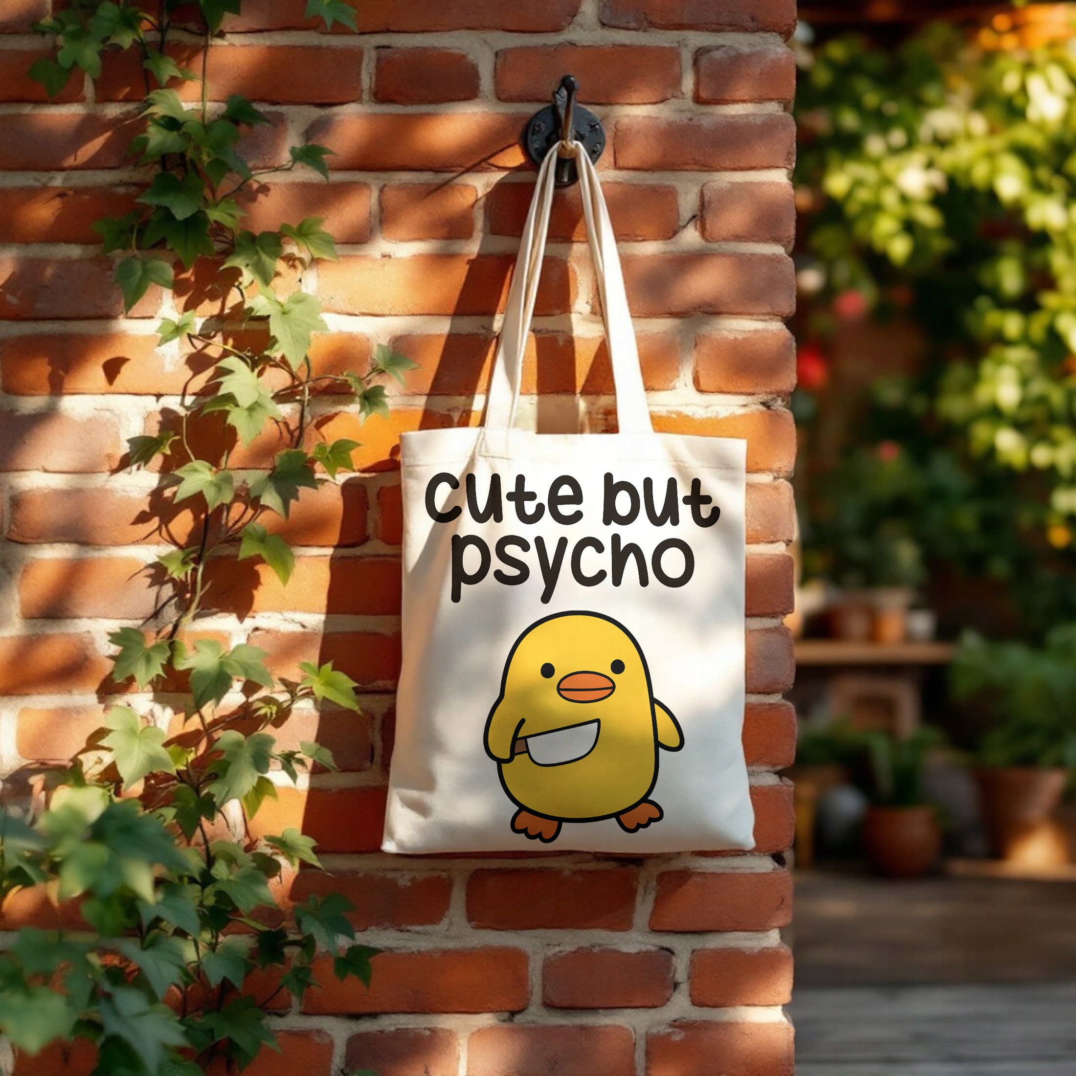 Torba bawełniana na zakupy Cute But Psycho Zabawny Prezent