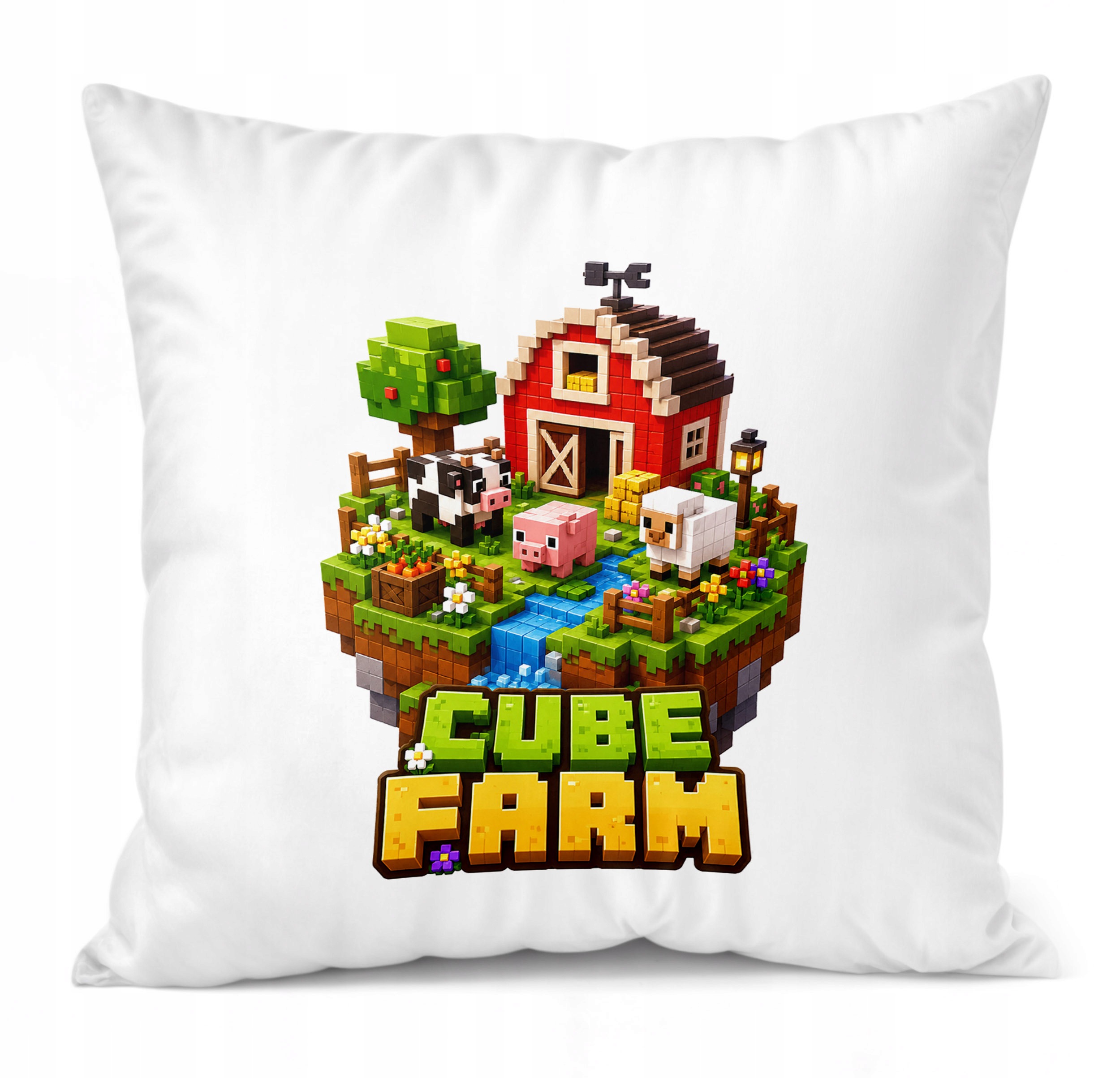 Zestaw Kubek Różowy Poduszka Z Nadrukiem CUBE FARM Prezent