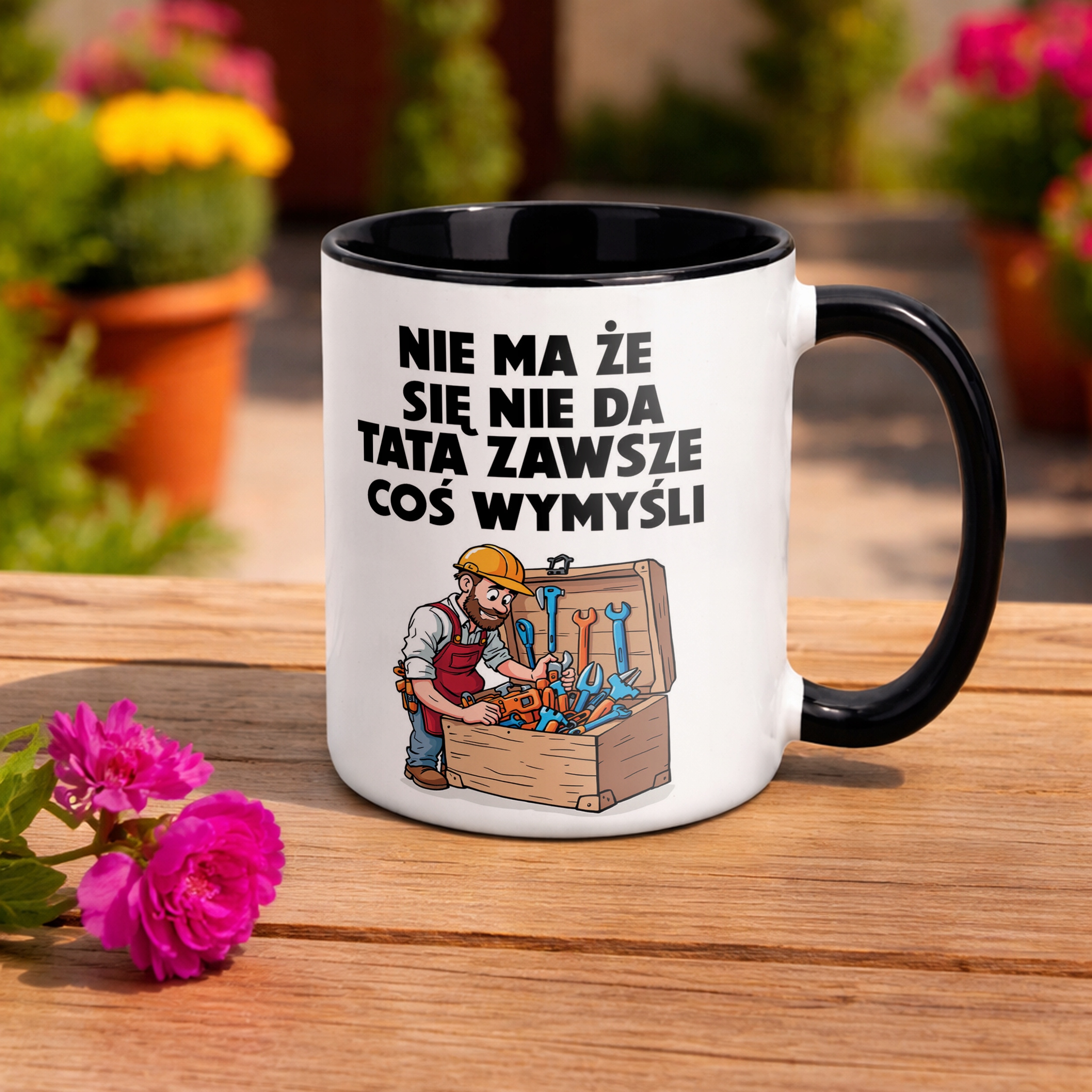 Kubek Czarny Dzień Ojca Dla Taty Tata Zawszem Coś Wymyśli Prezent