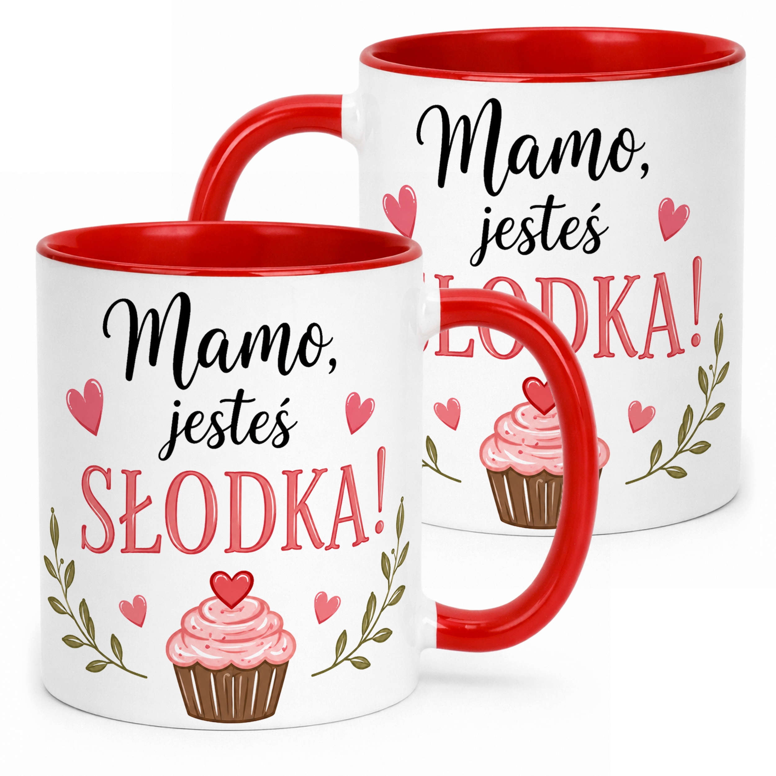 Kubek dla mamy czerwony prezent na Dzień Matki wyjątkowy upominek mamy
