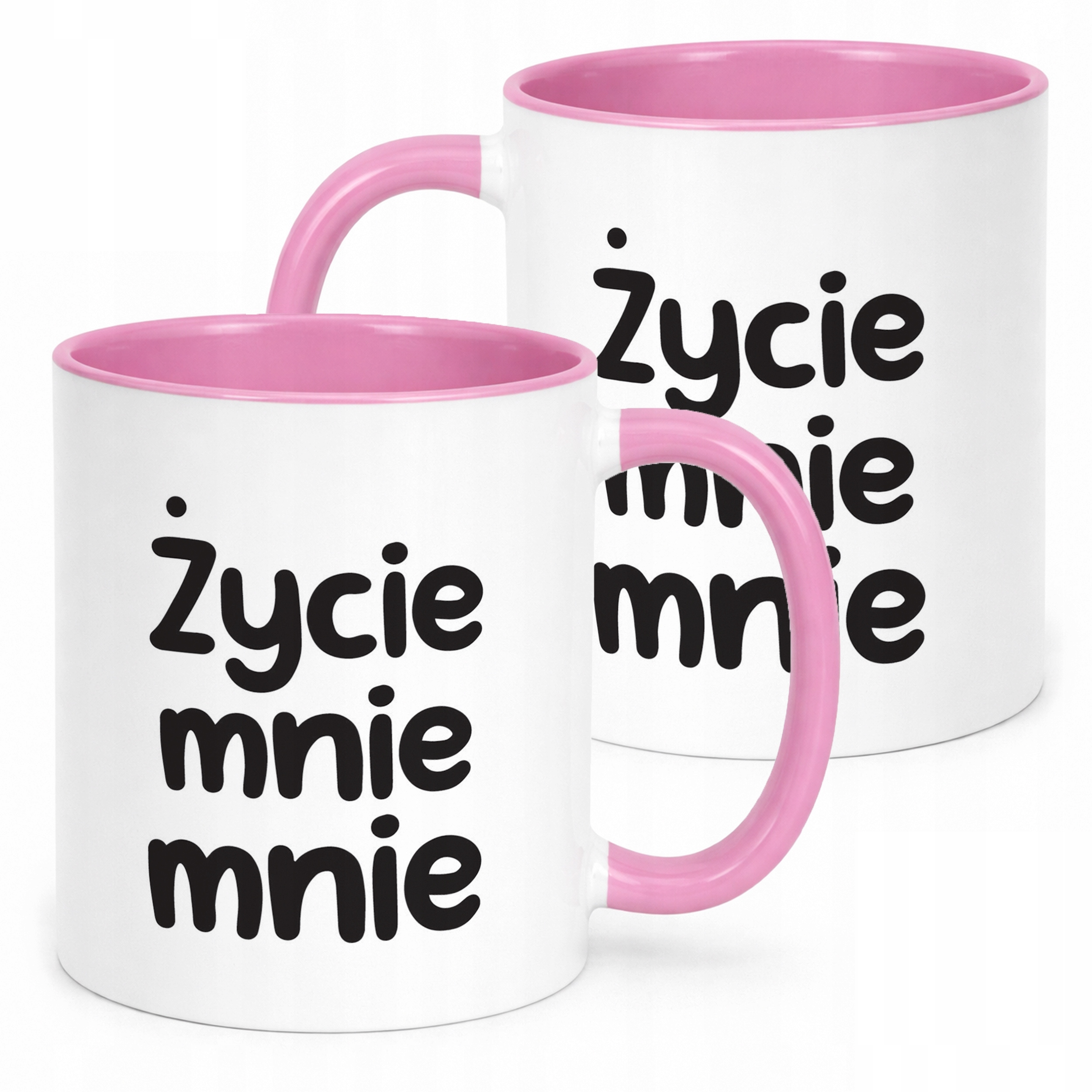Kubek Różowy Życie Mnie Mnie Śmieszny Zabawny Prezent