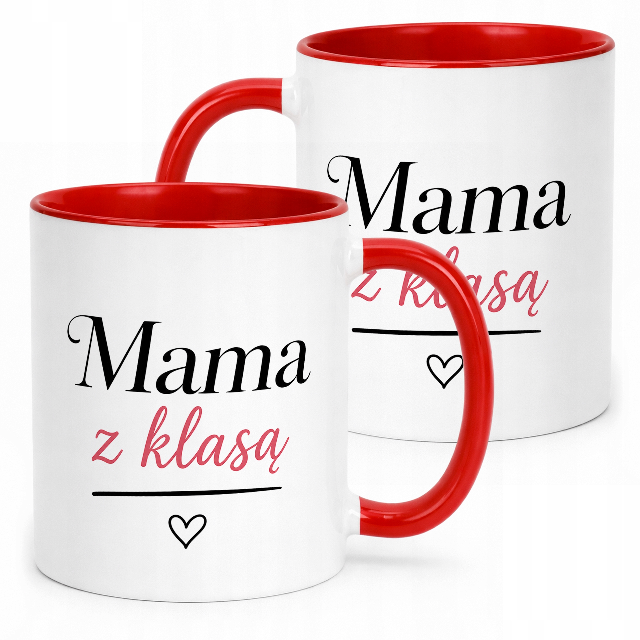 Kubek czerwony prezent dla mamy na Dzień Matki elegancki prezent dla mamy