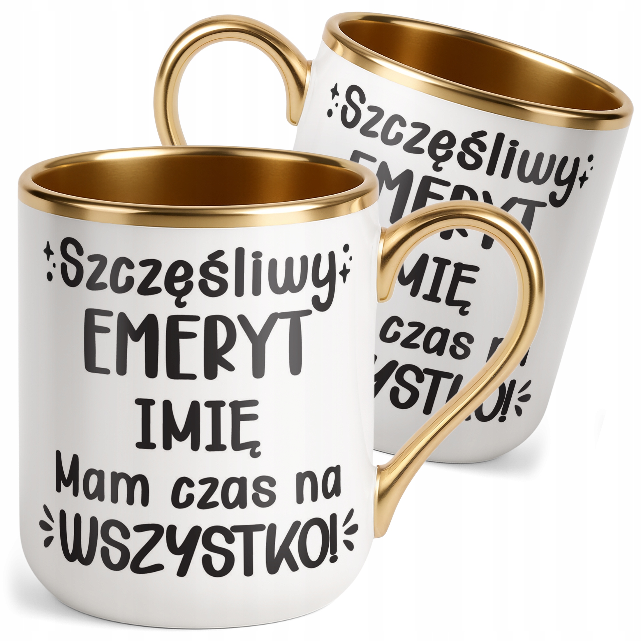 Kubek Premium Złoty Personalizowany z okazji Emerytury Dla Emeryta Prezent