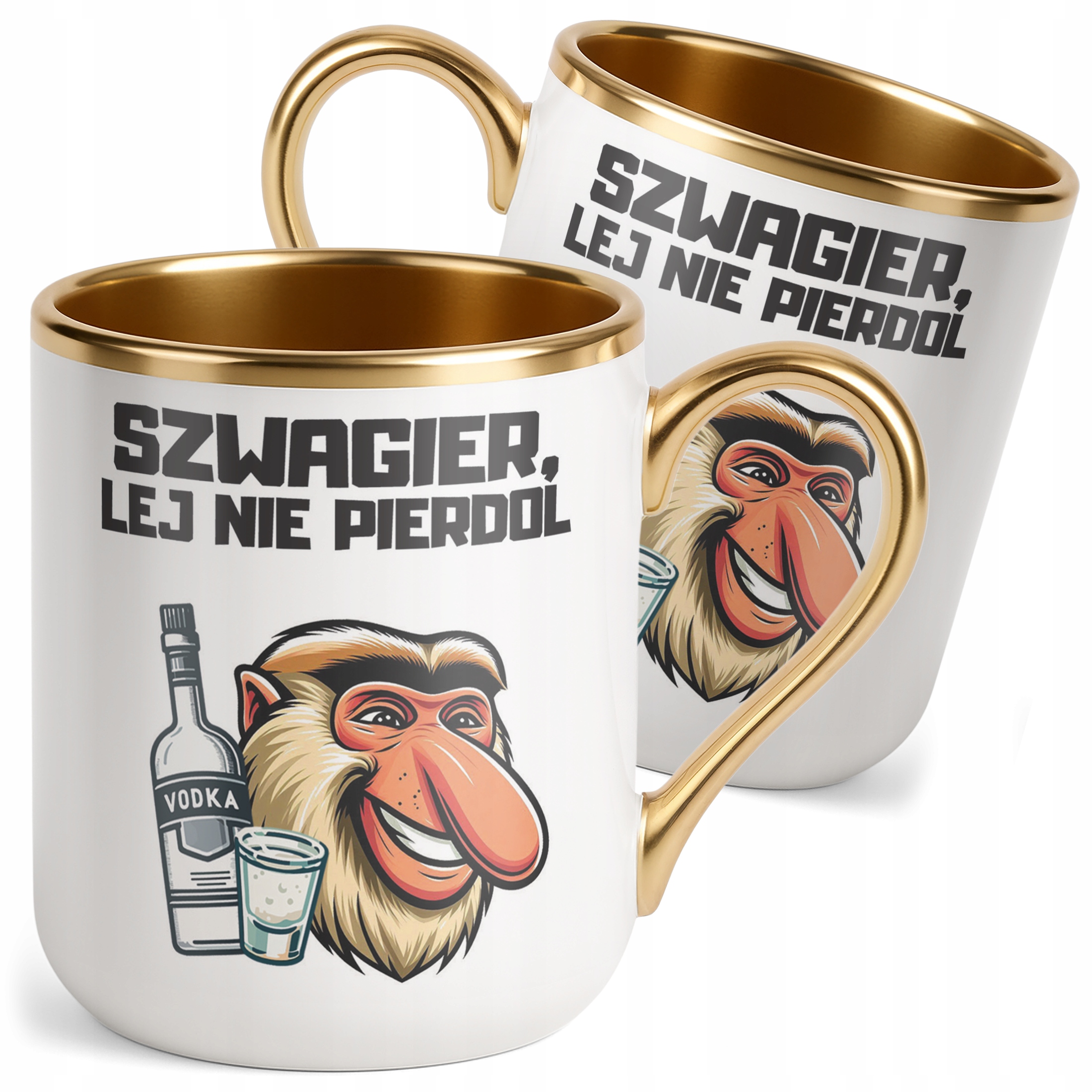 Kubek Premium Złoty Janusz Nosacz Szwagier Lej Zabawny Prezent
