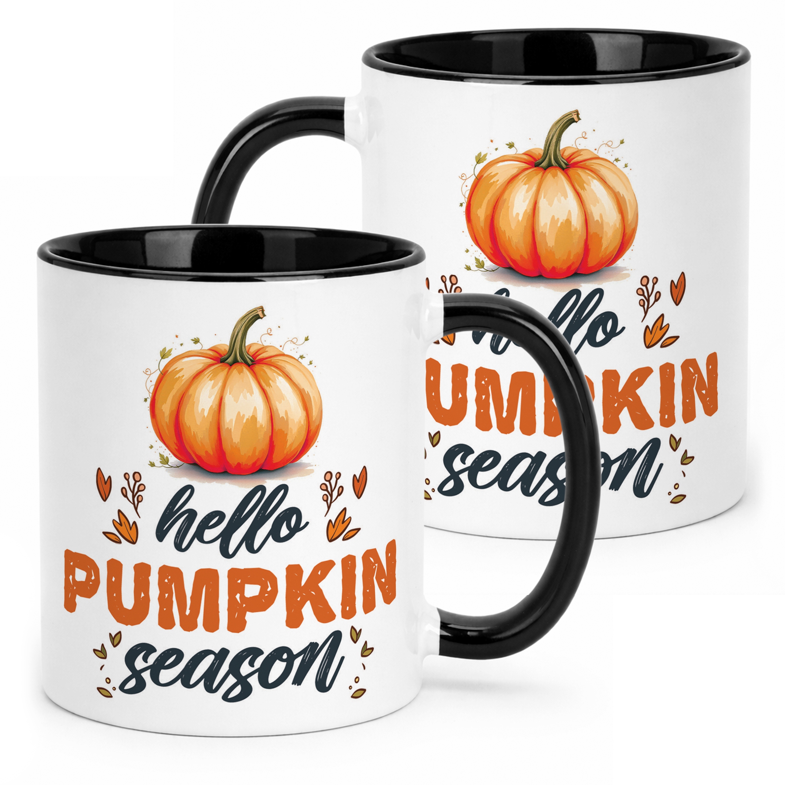 Kubek Czarny Jesienny Jesień Hello Pumpkin Dynia Prezent