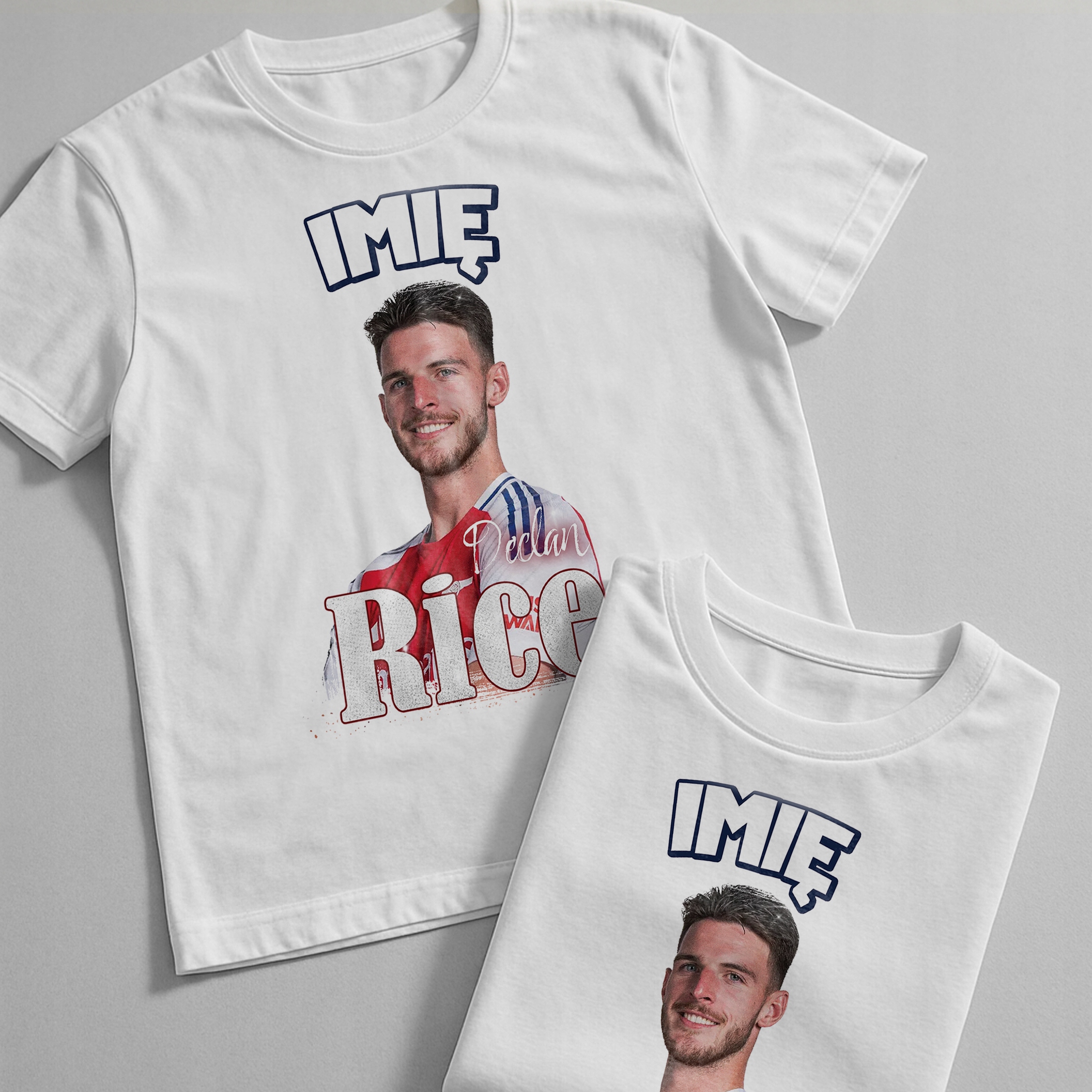 Koszulka personalizowana biała dziecięca Declan Rice Arsenal