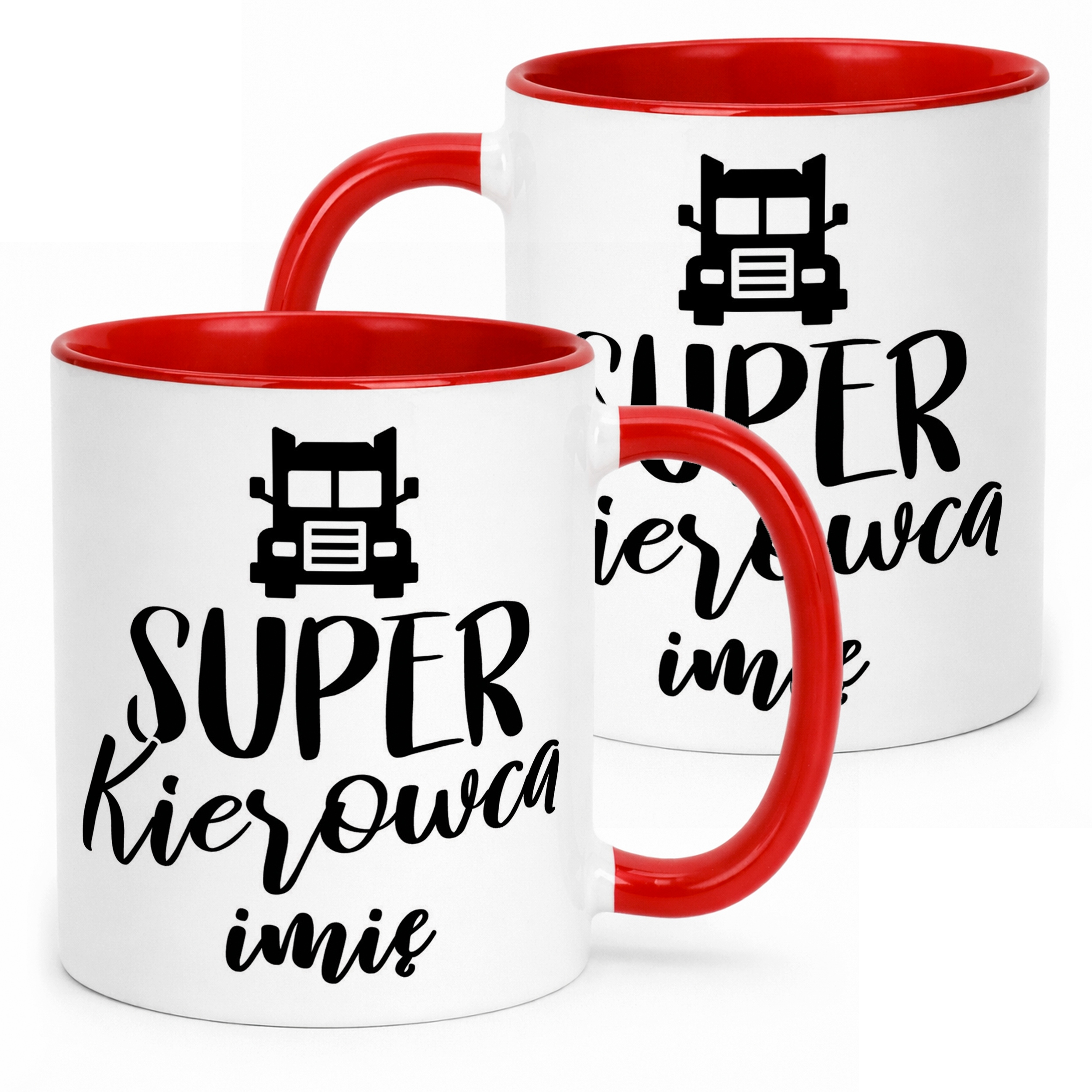 Kubek Czerwony Personalizowany Super Kierowca Prezent Upominek