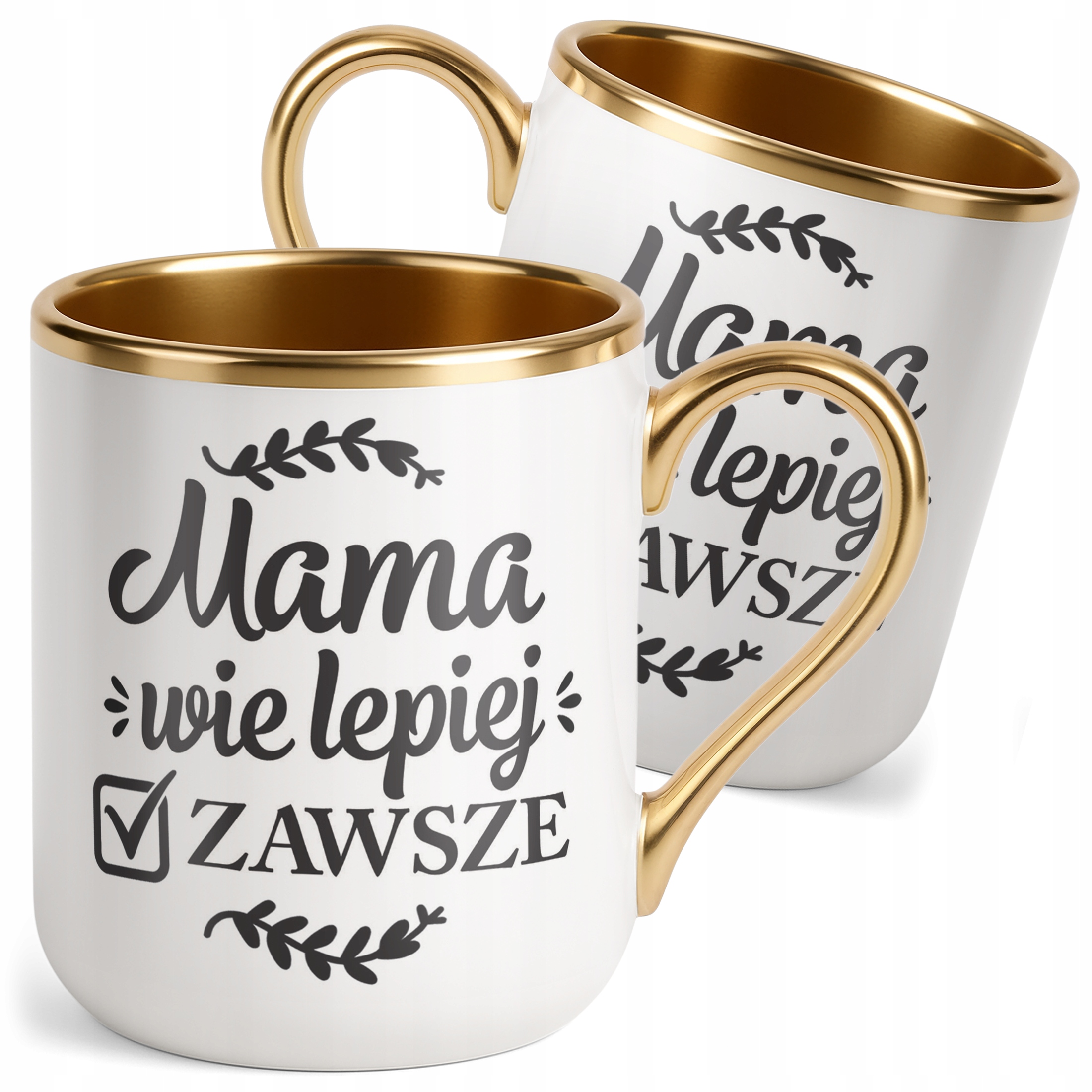Kubek Premium Złoty Dzień Matki Dla Mamy Prezent Mama Wie Lepiej Zawsze