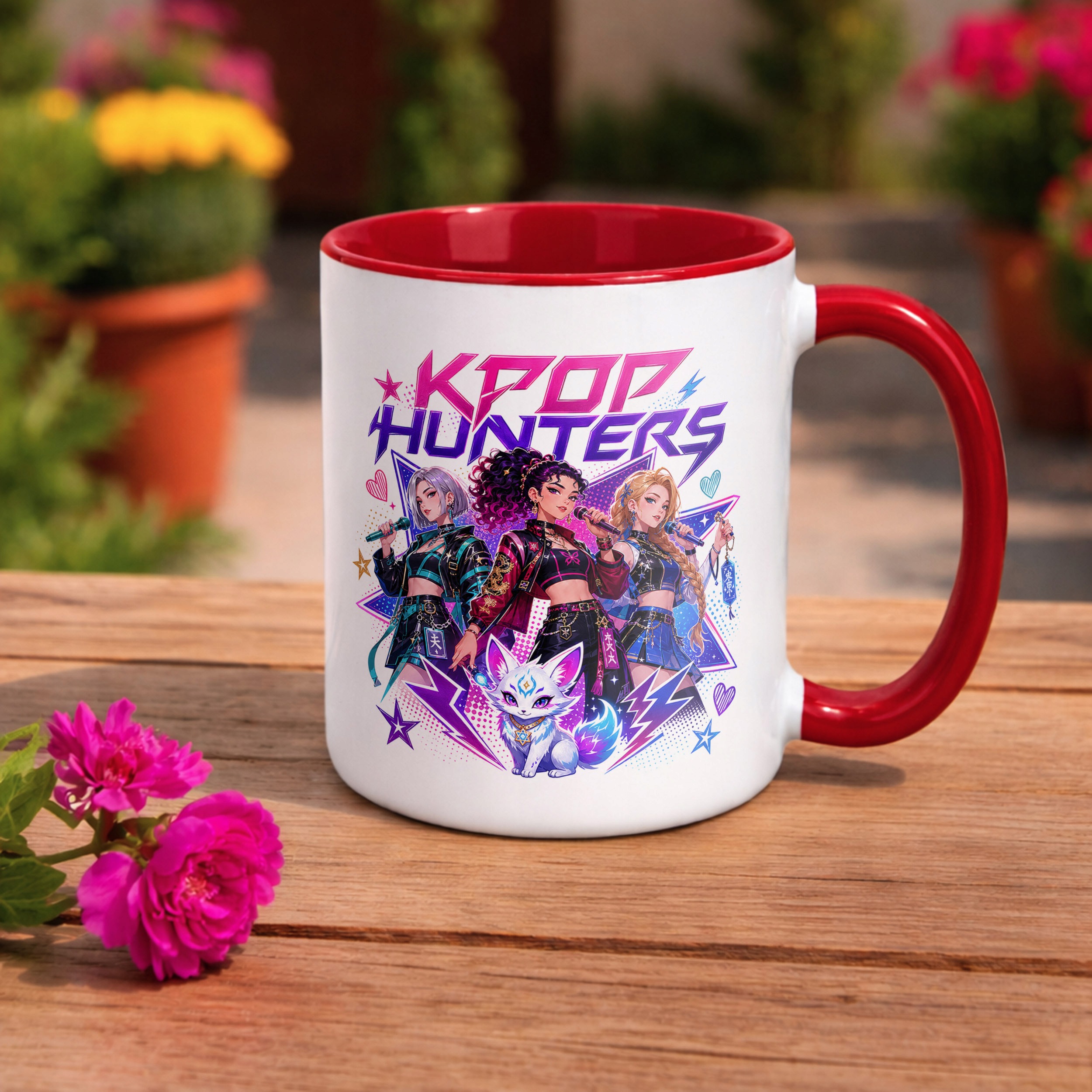 Kubek Czerwony z nadrukiem ŁOWCZYNIE KPOP Dla Dzieci Prezent Upominek