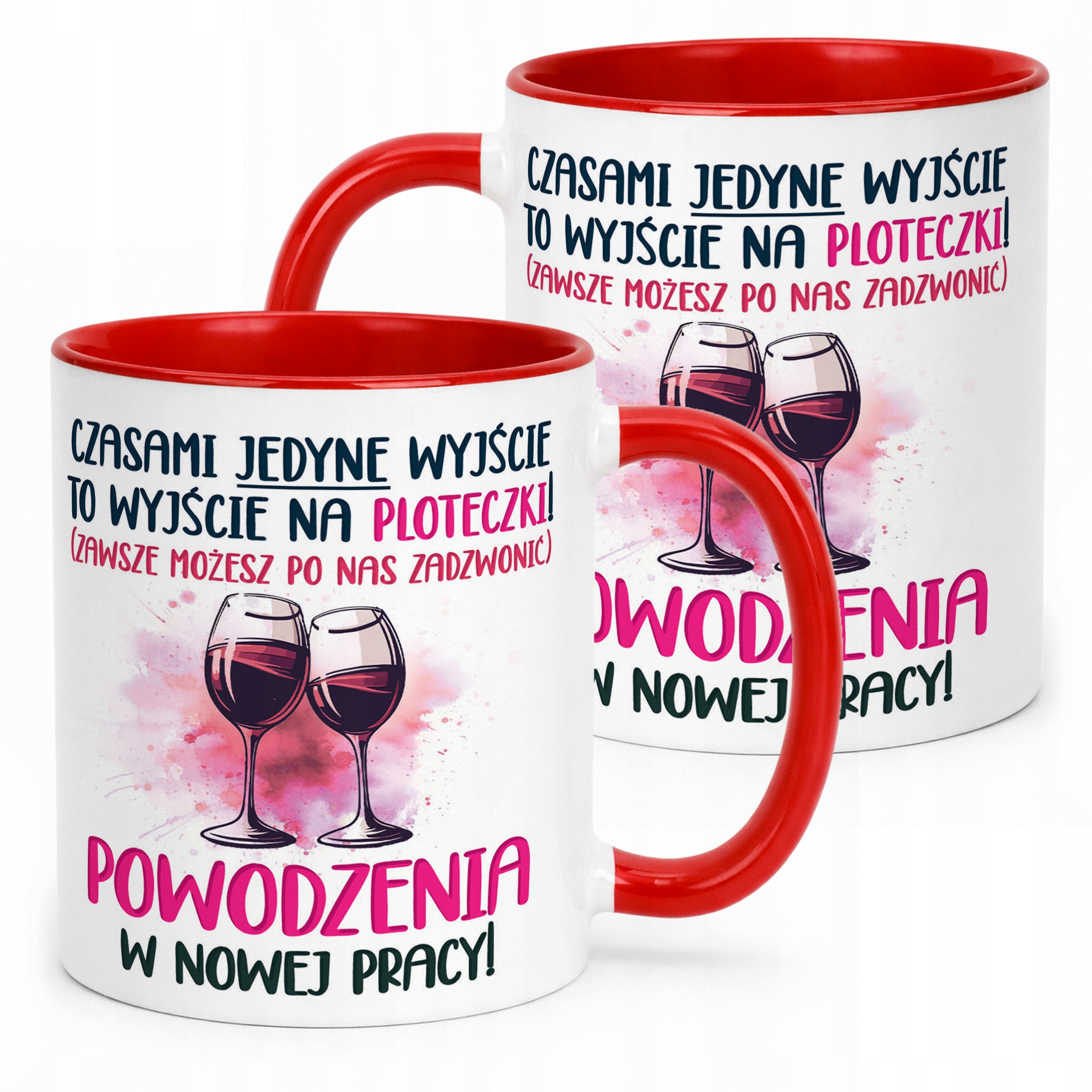 Kubek Czerwony Pożeganie Odejście z Pracy Dla Kolegi Koleżanki Prezent
