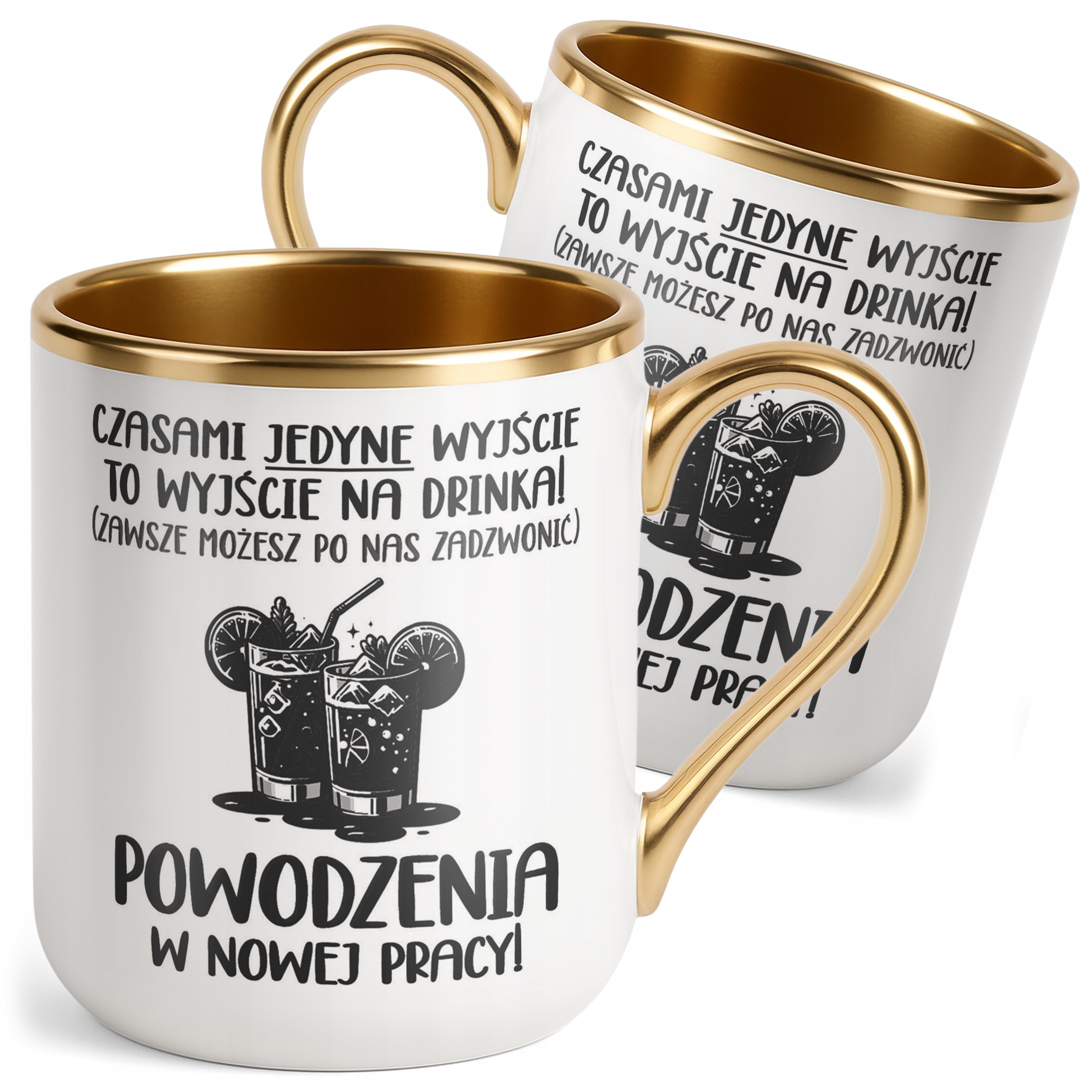 Kubek Premium Złoty Na Pożegnanie Odejście z Pracy Zabawny Prezent