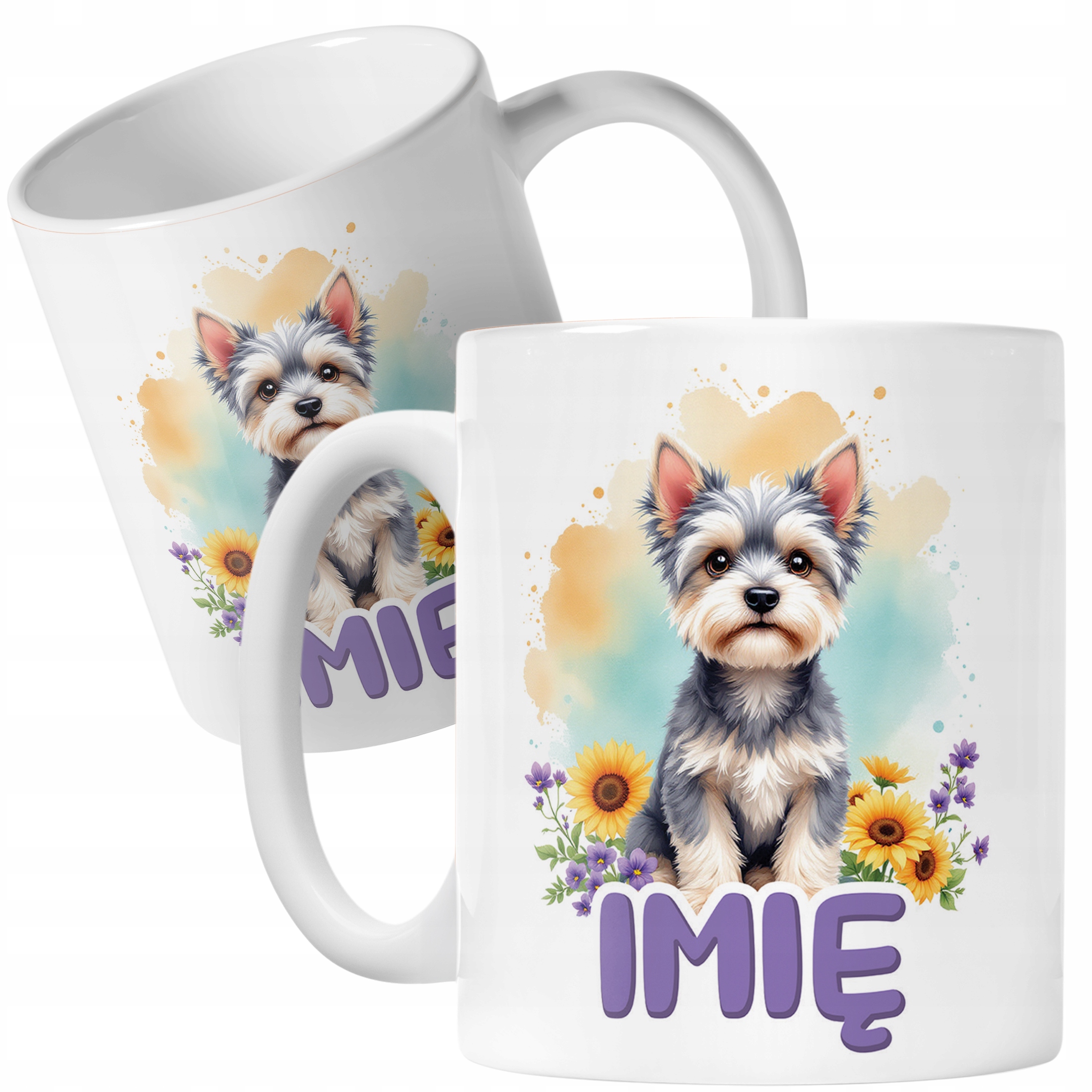 Kubek ceramiczny personalizowany Pies Piesek Zwierzak Słodki Dla Dzieci