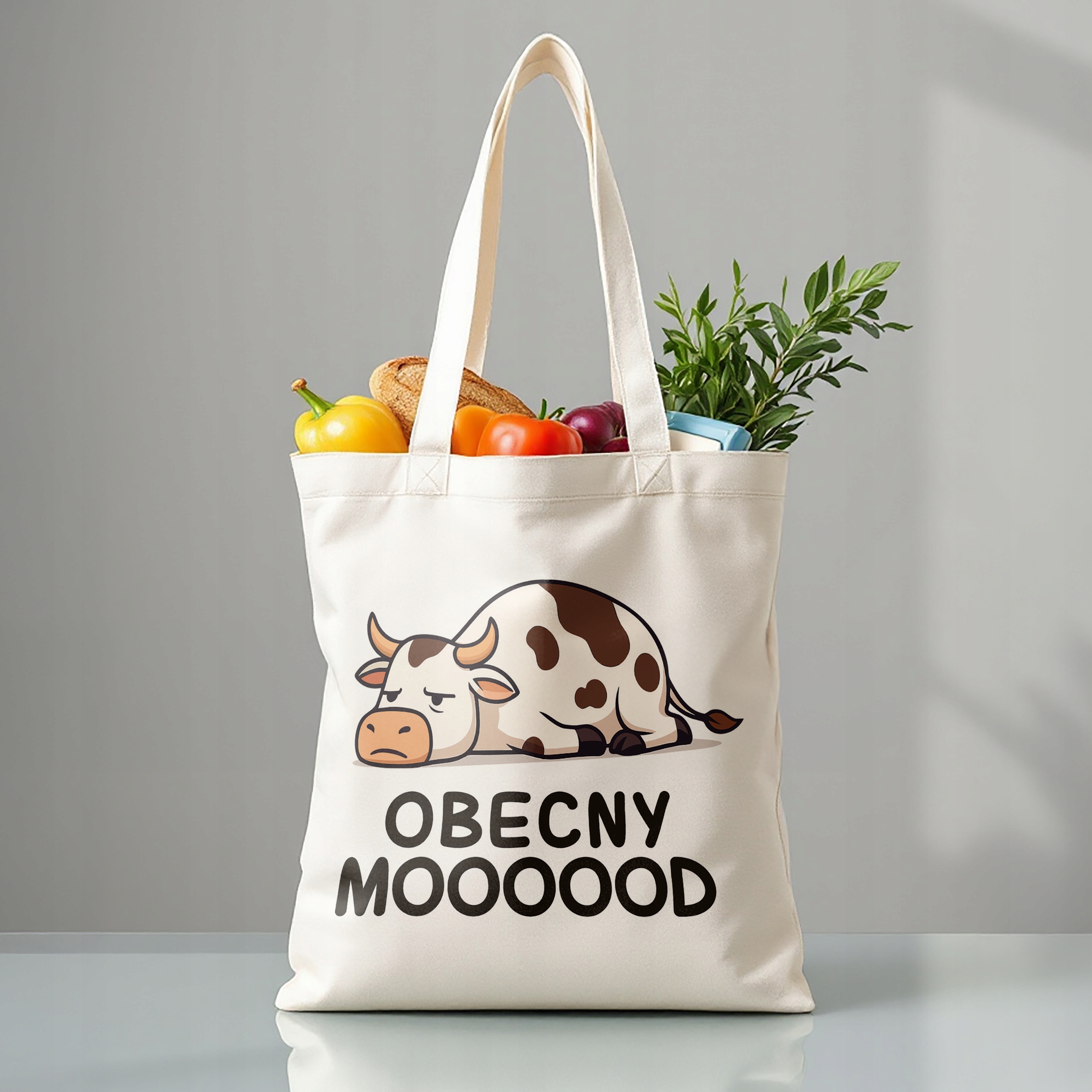 Torba bawełniana premium Obecny Mooood Zabawny Prezent