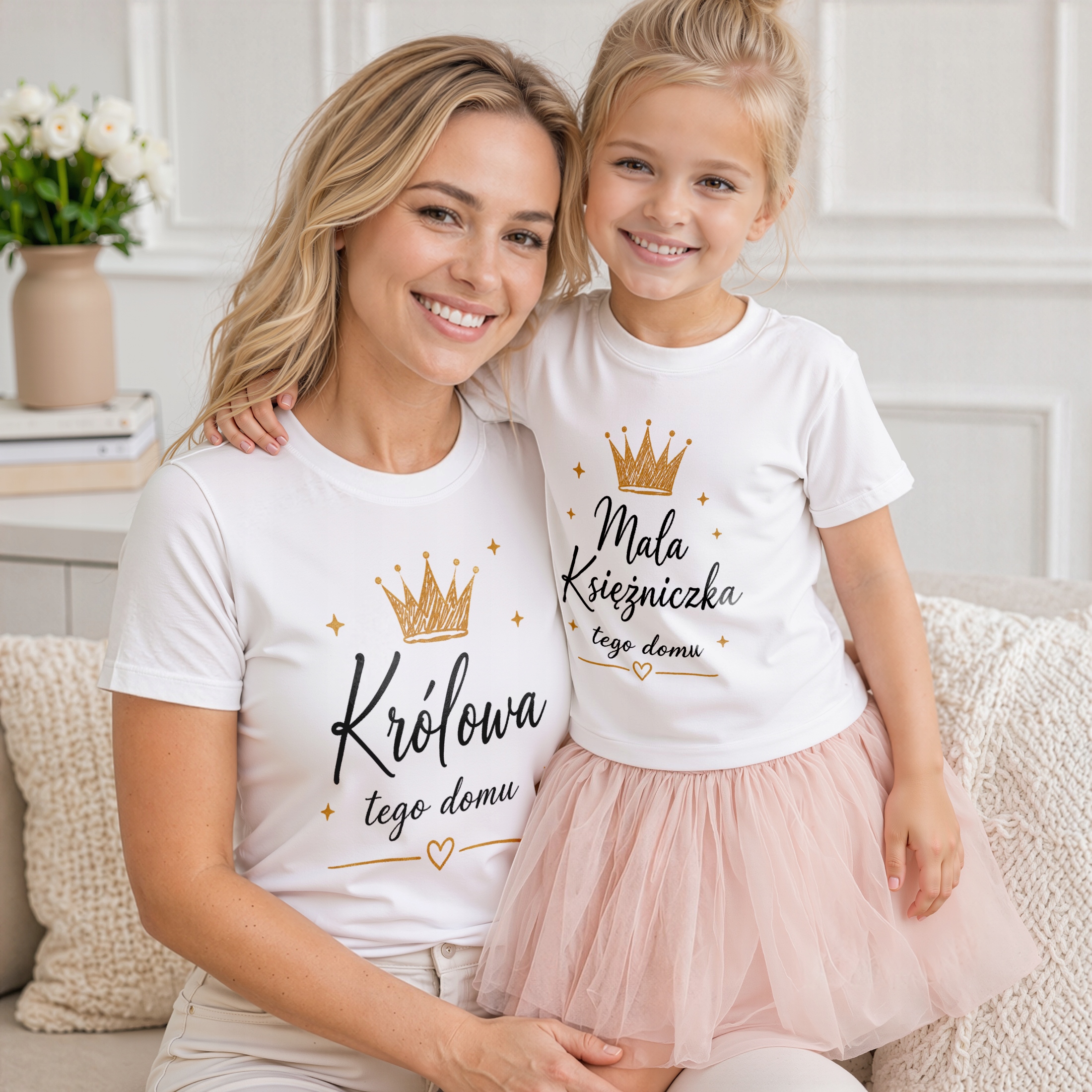 Komplet t-shirtów dla mamy i córki prezent na Dzień Matki zestaw rodzinny