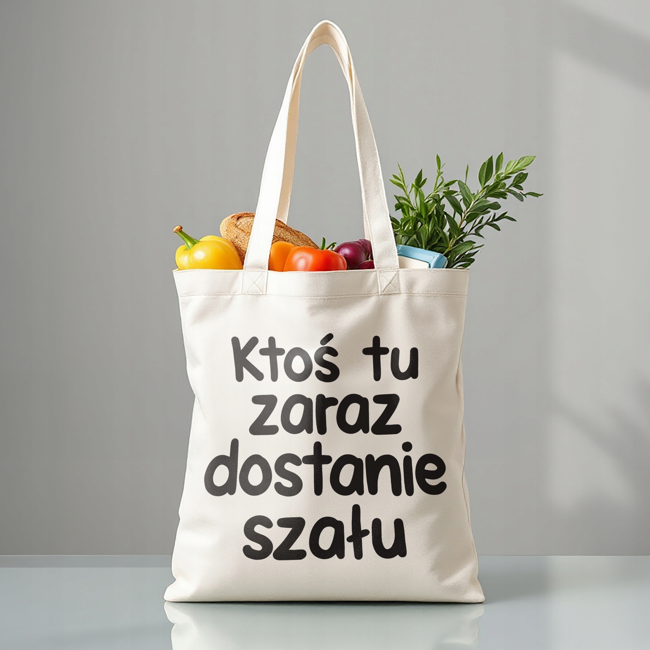 Torba bawełniana premium Ktoś Tu Zaraz Dostanie Szału Zabawny Prezent
